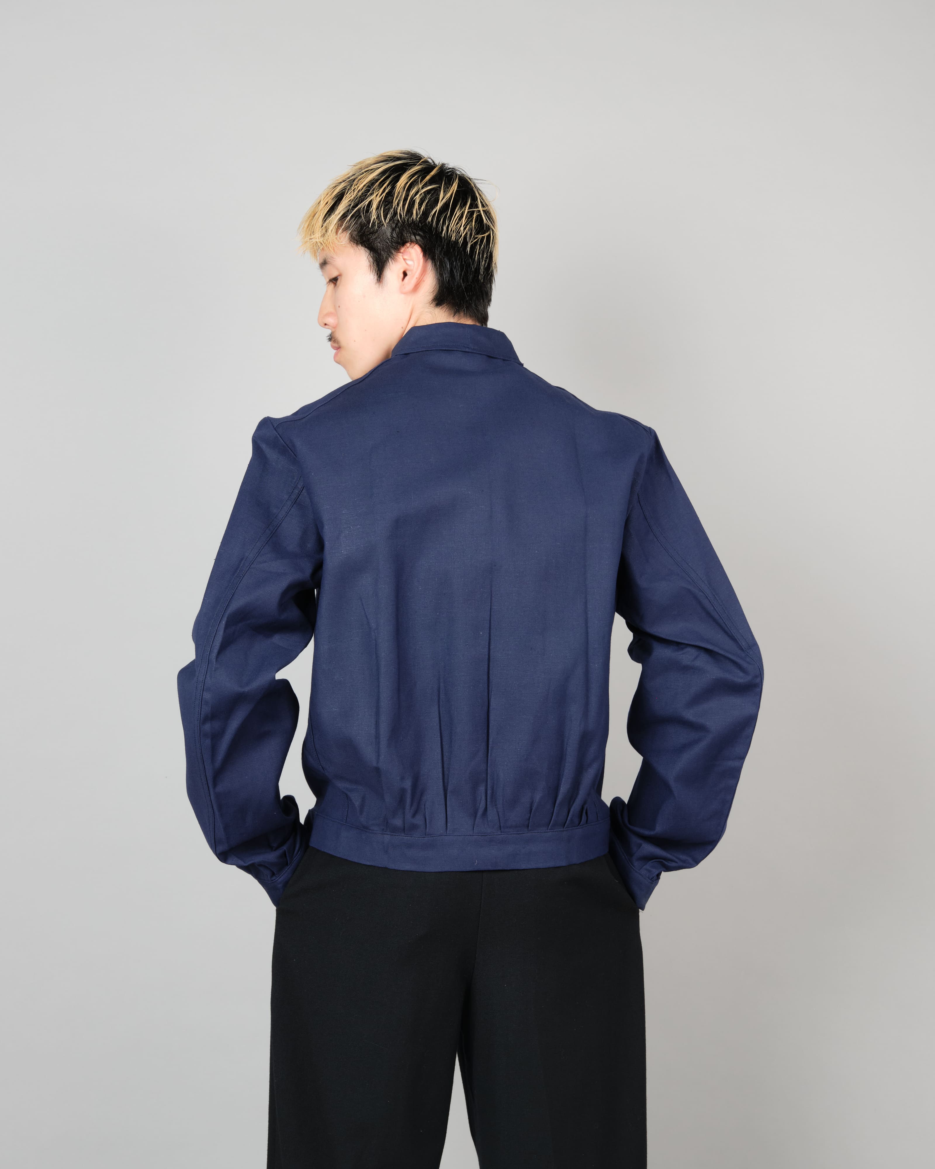 40's】French Vintage Deep Blue Metis Cyclist Jacket Size.48 