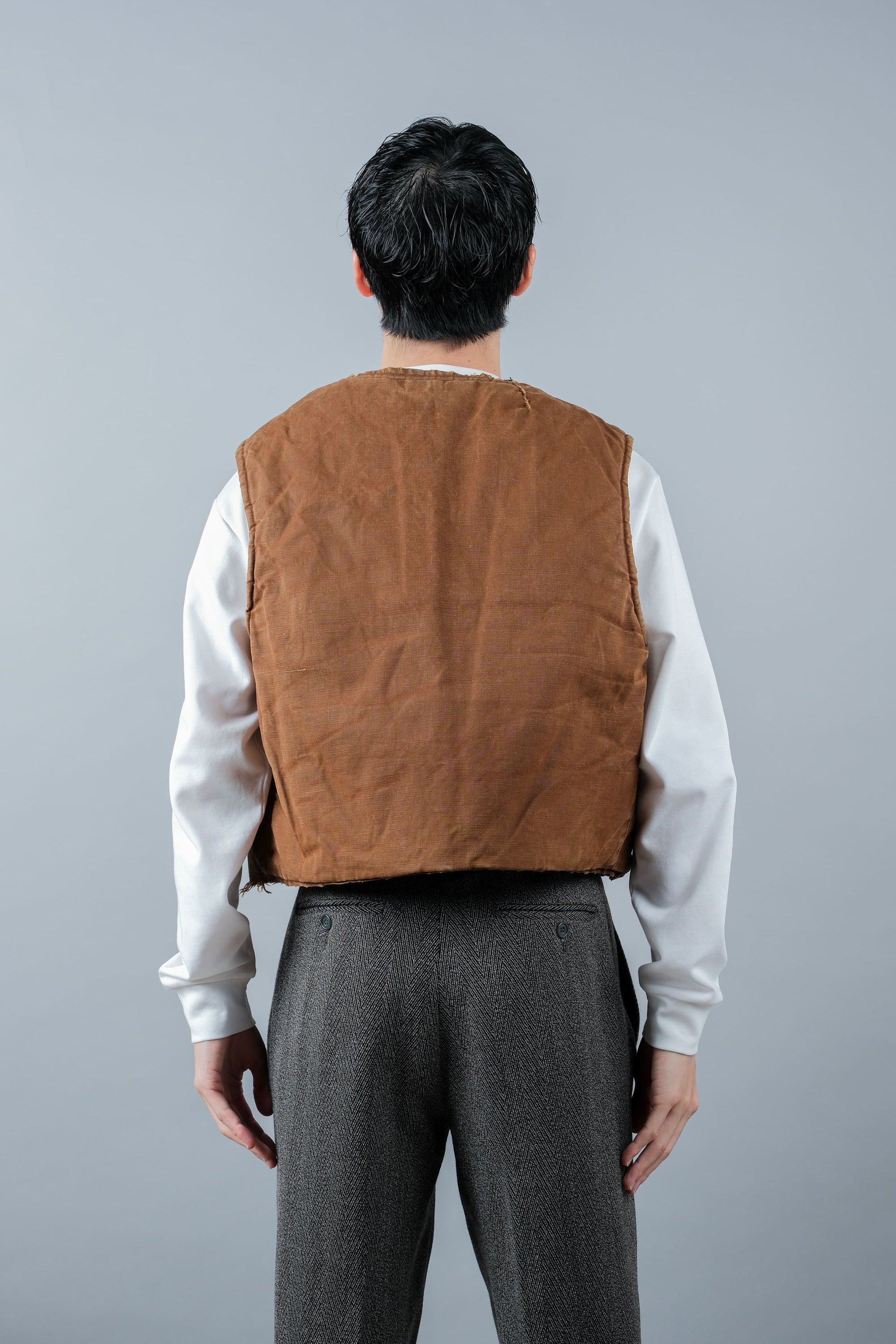 ［~40's］WWⅡ French Resistance Cotton Canvas Fur Lined Winter Vest