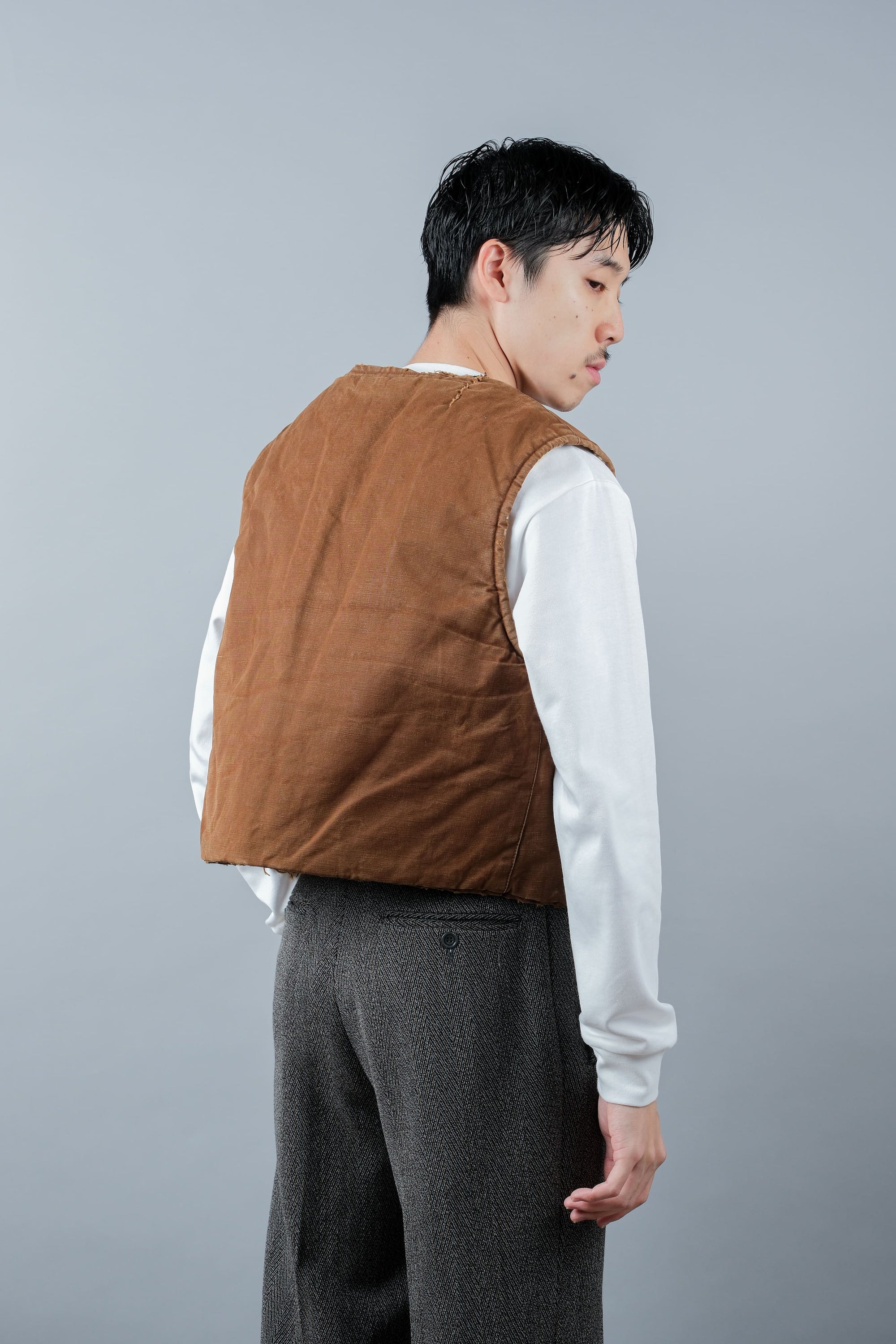 ［~40's］WWⅡ French Resistance Cotton Canvas Fur Lined Winter Vest