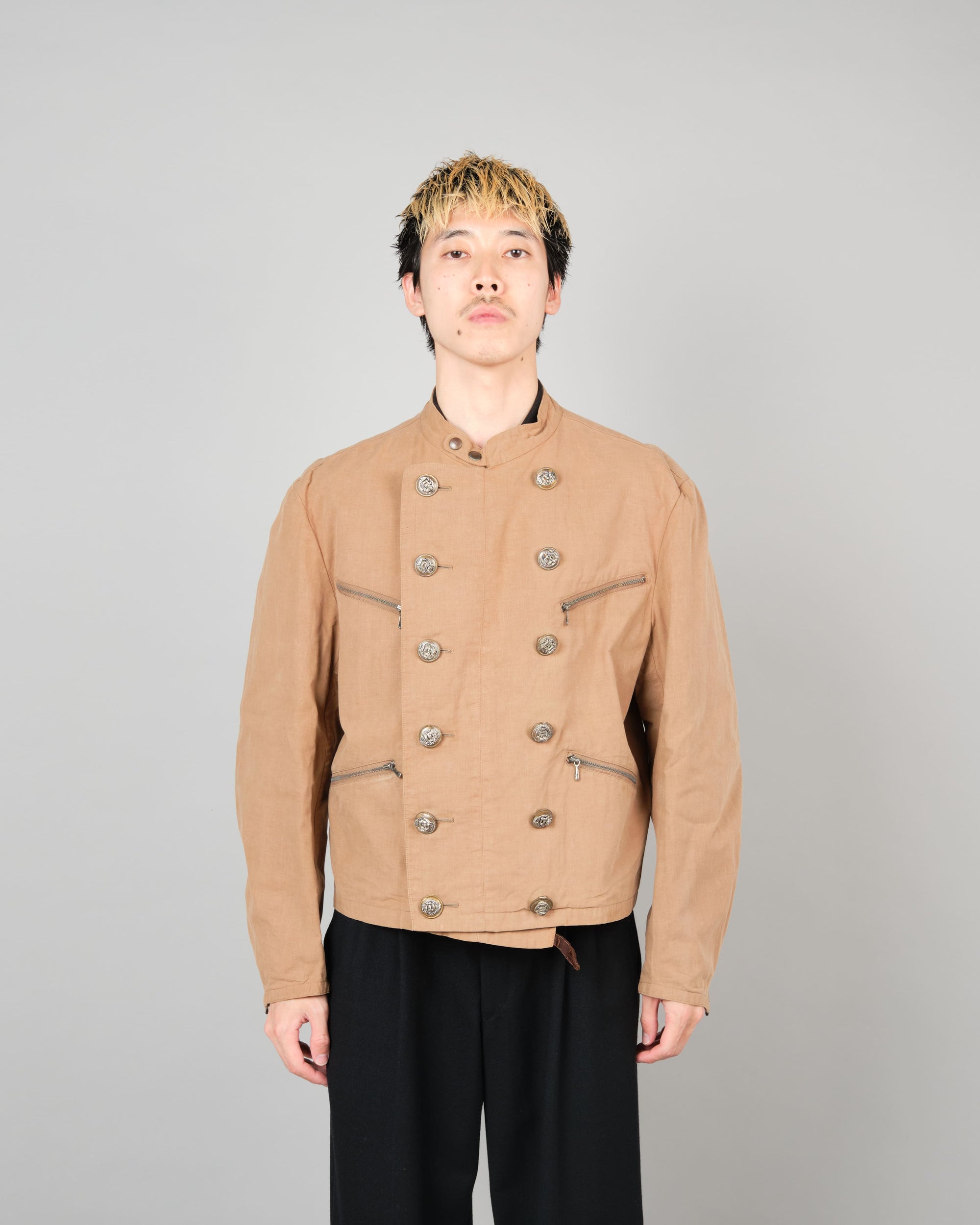 ［~80's］Old Marithé François Girbaud Moment Due German Motorcycle Type Double Breasted Jacket