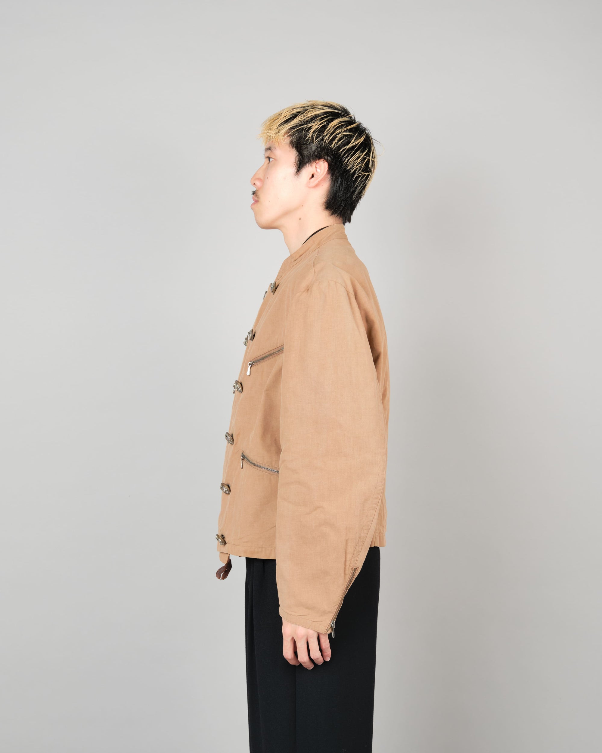 ［~80's］Old Marithé François Girbaud Moment Due German Motorcycle Type Double Breasted Jacket