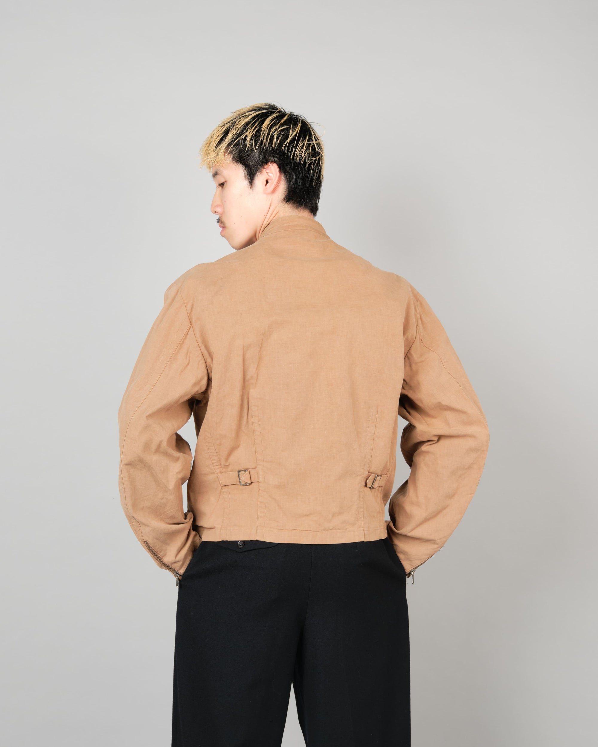 ［~80's］Old Marithé François Girbaud Moment Due German Motorcycle Type Double Breasted Jacket