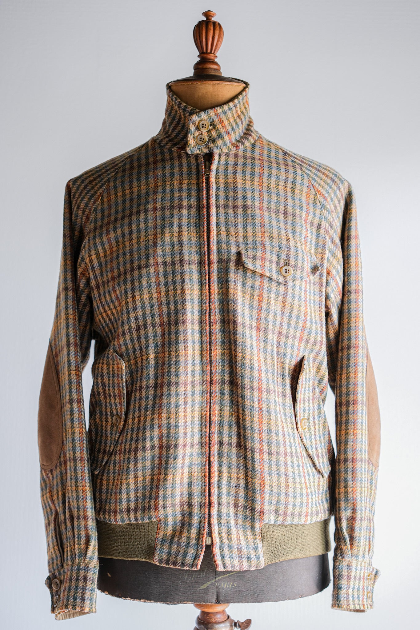 ［~60's］British Vintage Raglan Sleeve Wool Plaid Blouson