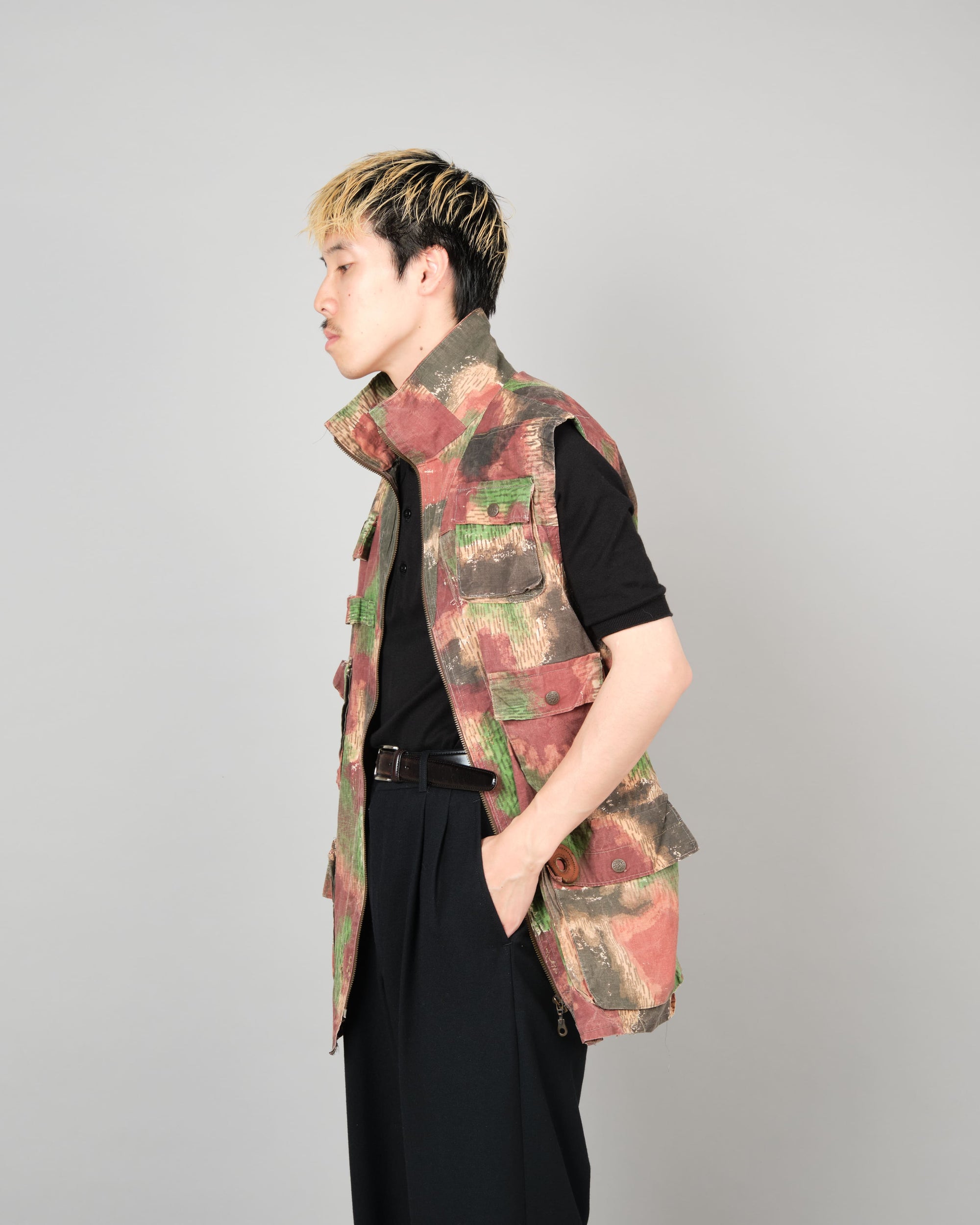 ［~60’s］Czechoslovakian Army Sumpfmuster Pattern Camouflage Zip Up Shooting Vest "Localmade"