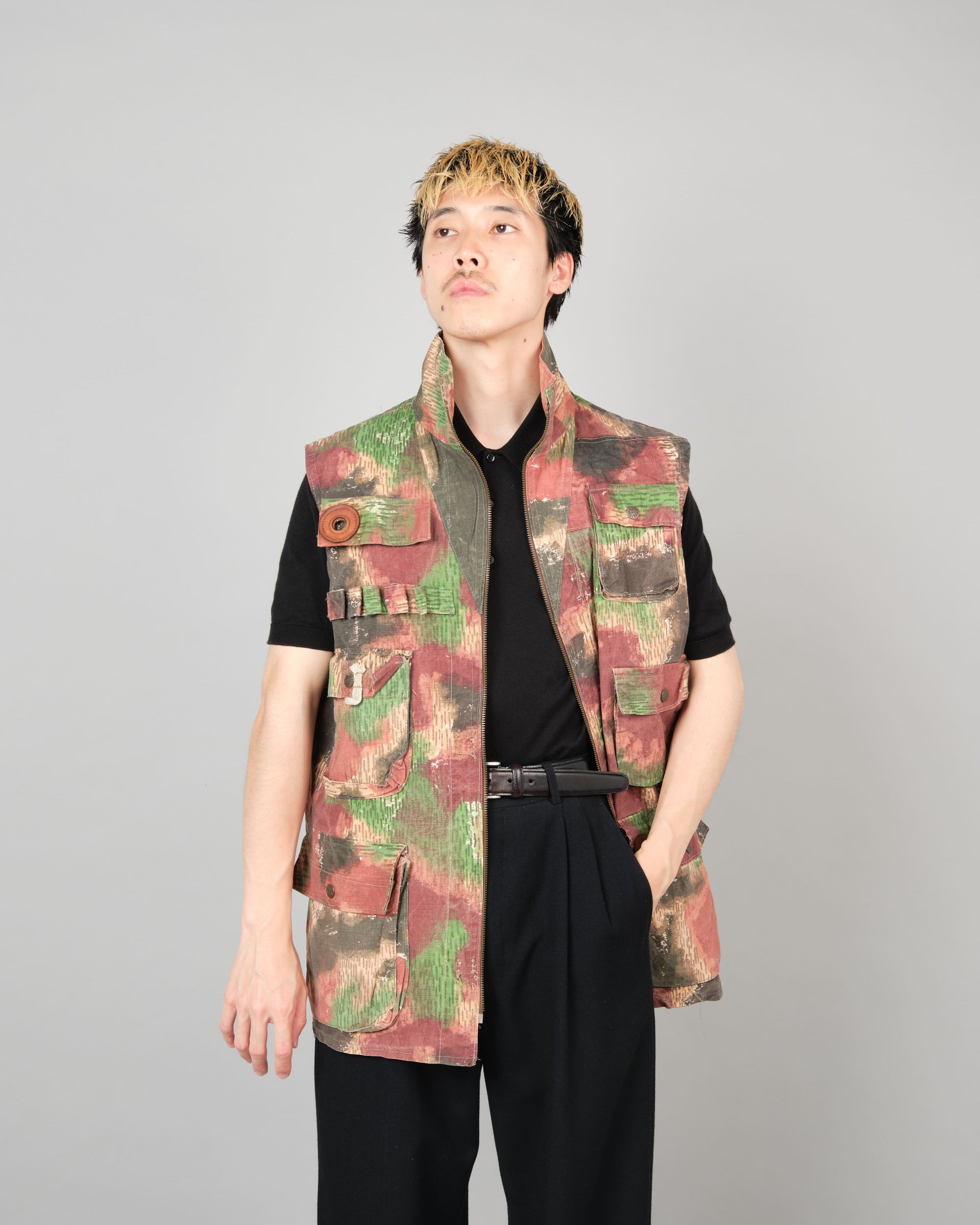 ［~60’s］Czechoslovakian Army Sumpfmuster Pattern Camouflage Zip Up Shooting Vest "Localmade"