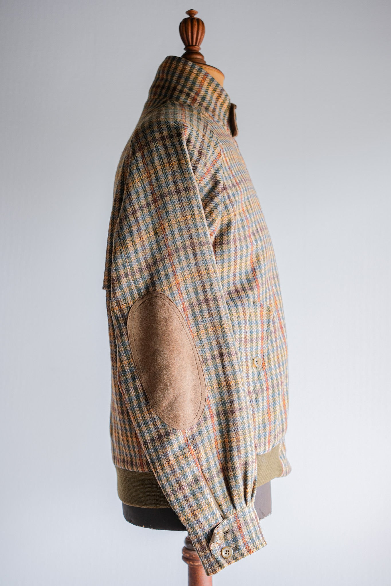 ［~60's］British Vintage Raglan Sleeve Wool Plaid Blouson