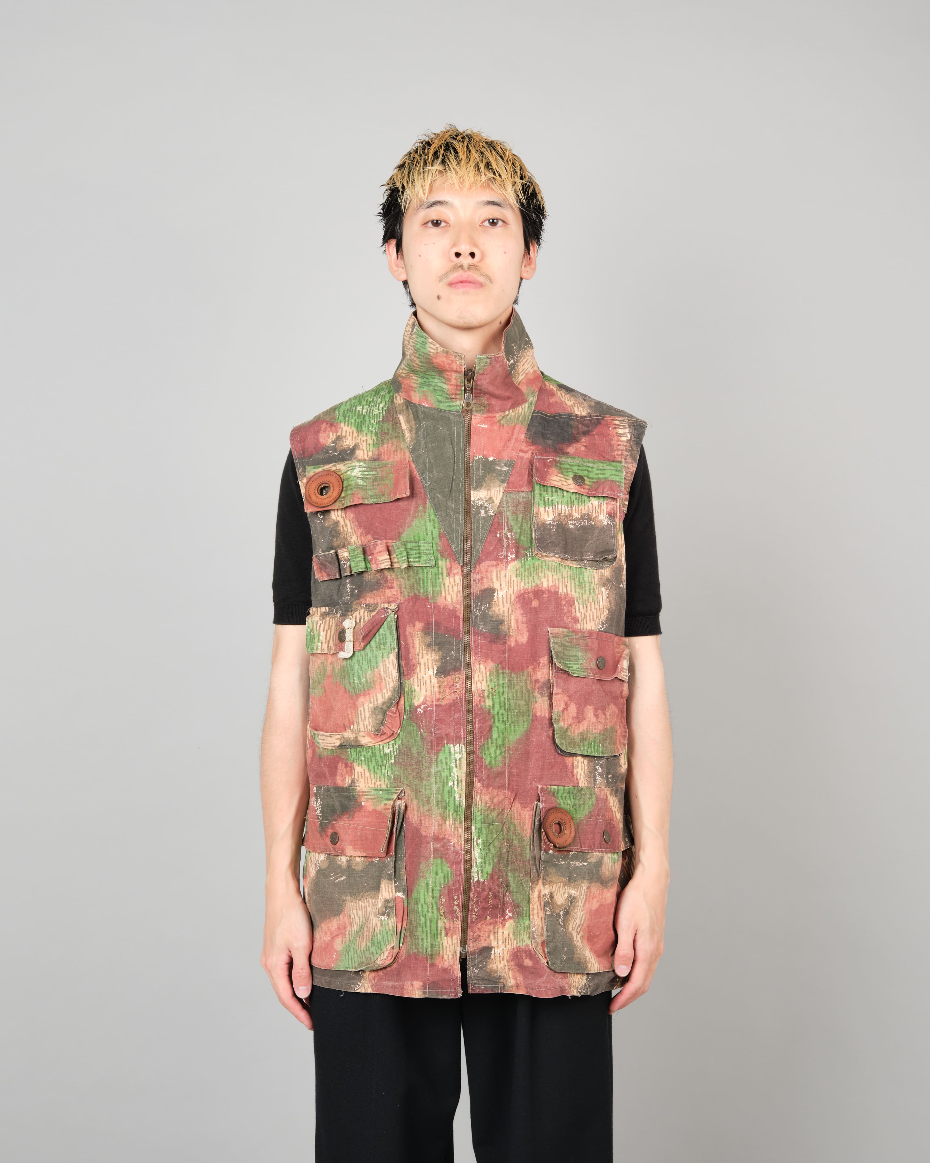 【~60’s】Czechoslovakian Army Sumpfmuster Pattern Camouflage Zip Up Shooting Vest "Localmade"