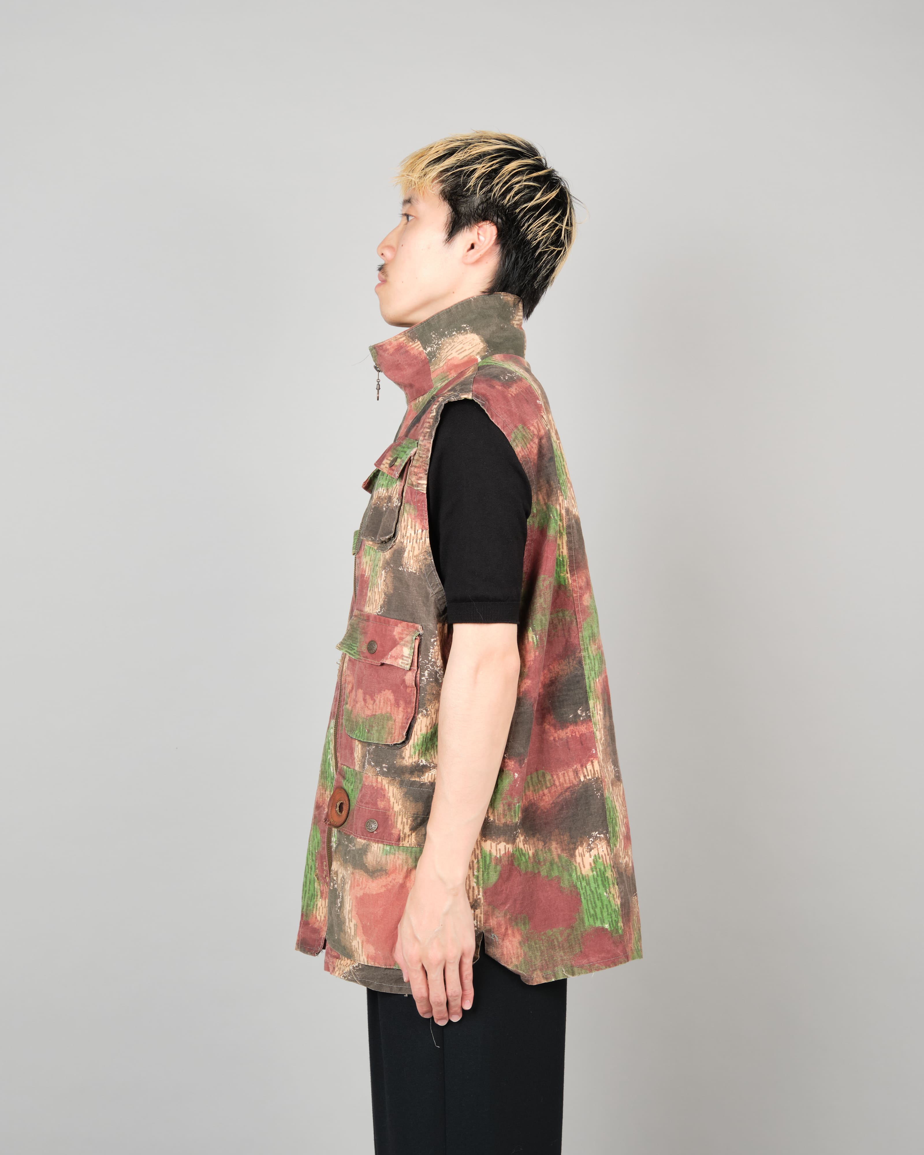 【~60’s】Czechoslovakian Army Sumpfmuster Pattern Camouflage Zip Up Shooting Vest "Localmade"