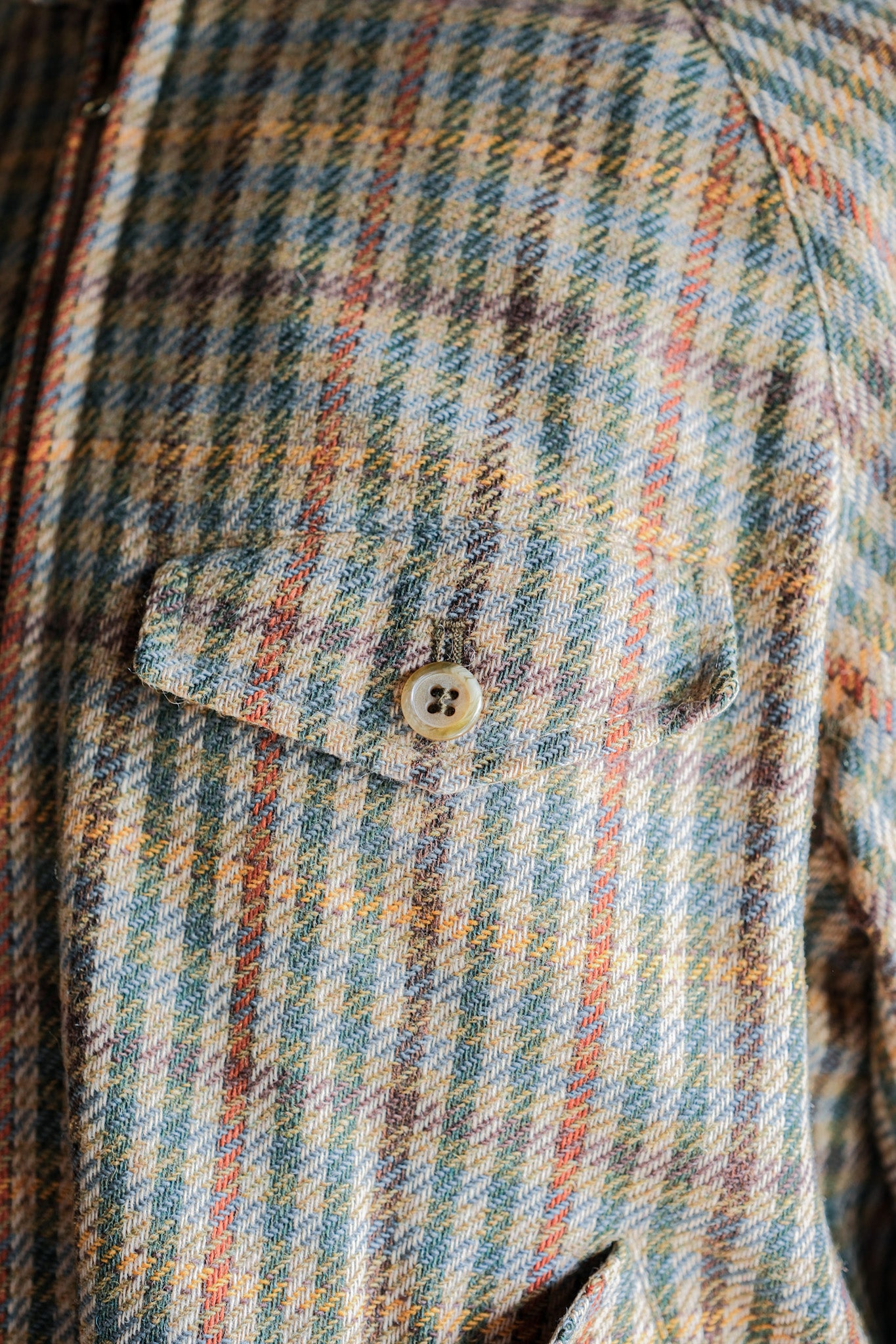 ［~60's］British Vintage Raglan Sleeve Wool Plaid Blouson