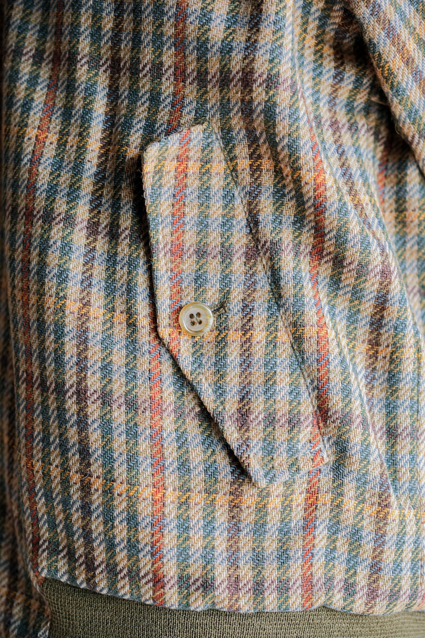 ［~60's］British Vintage Raglan Sleeve Wool Plaid Blouson