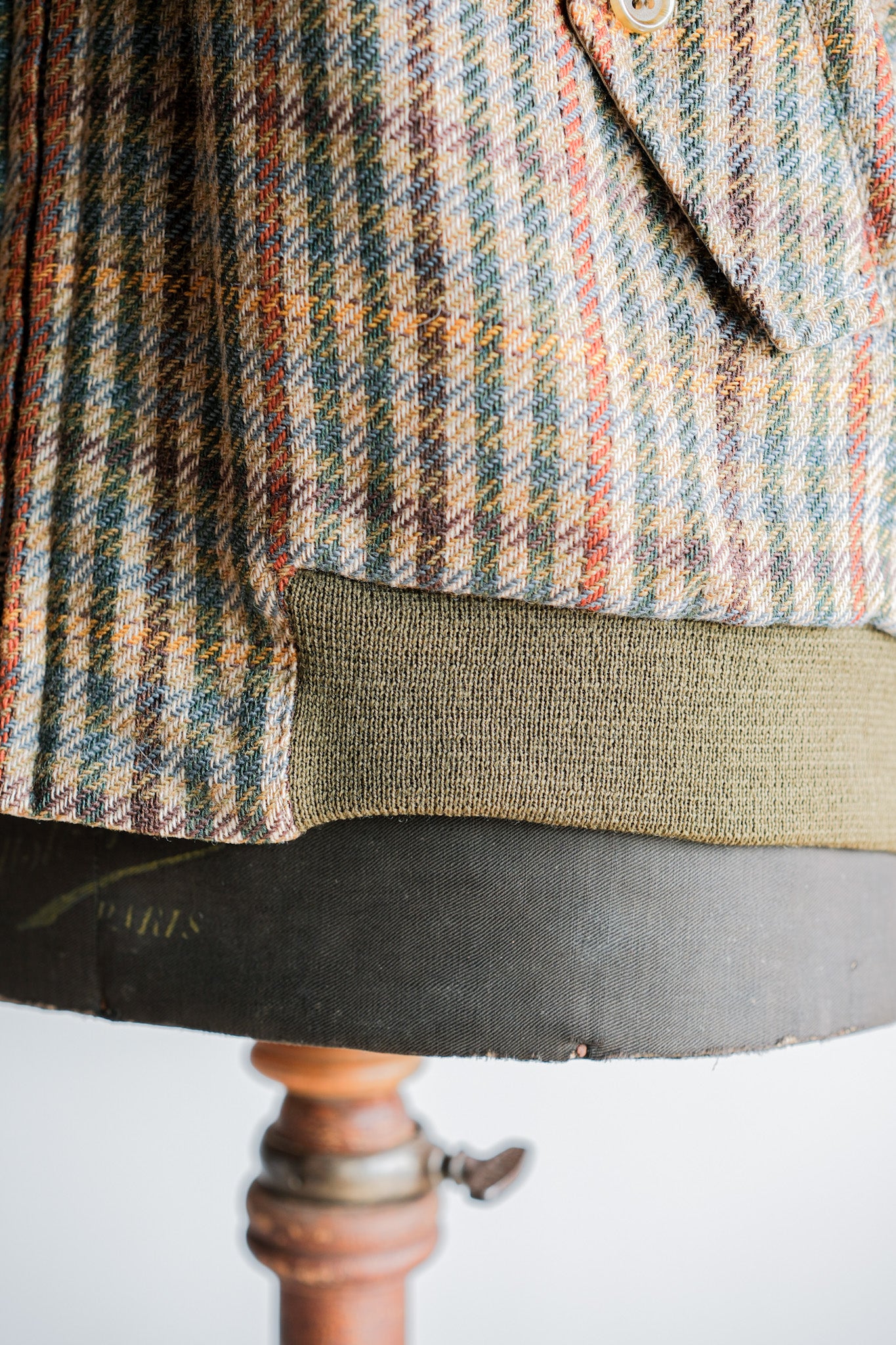 ［~60's］British Vintage Raglan Sleeve Wool Plaid Blouson