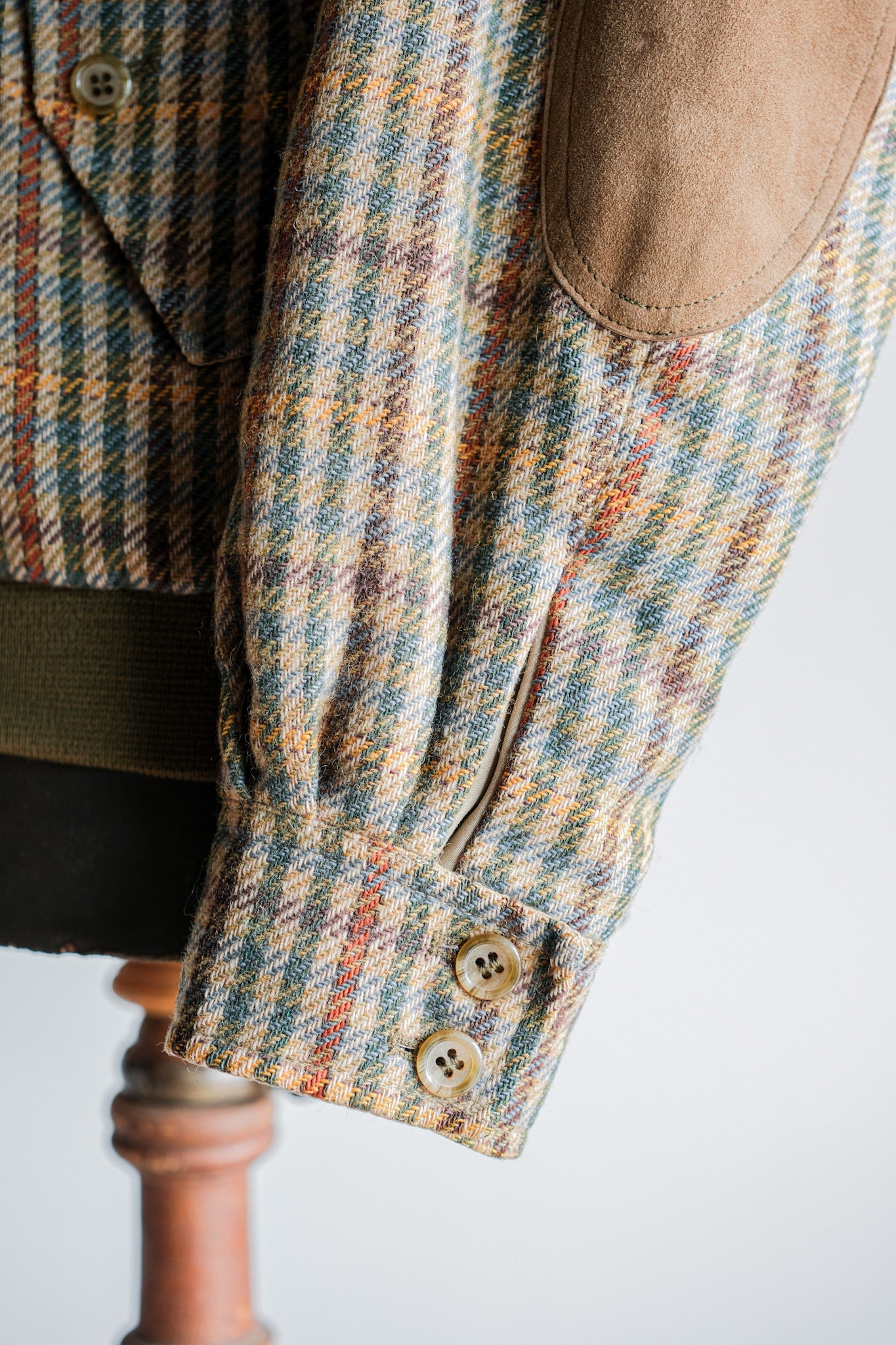 ［~60's］British Vintage Raglan Sleeve Wool Plaid Blouson