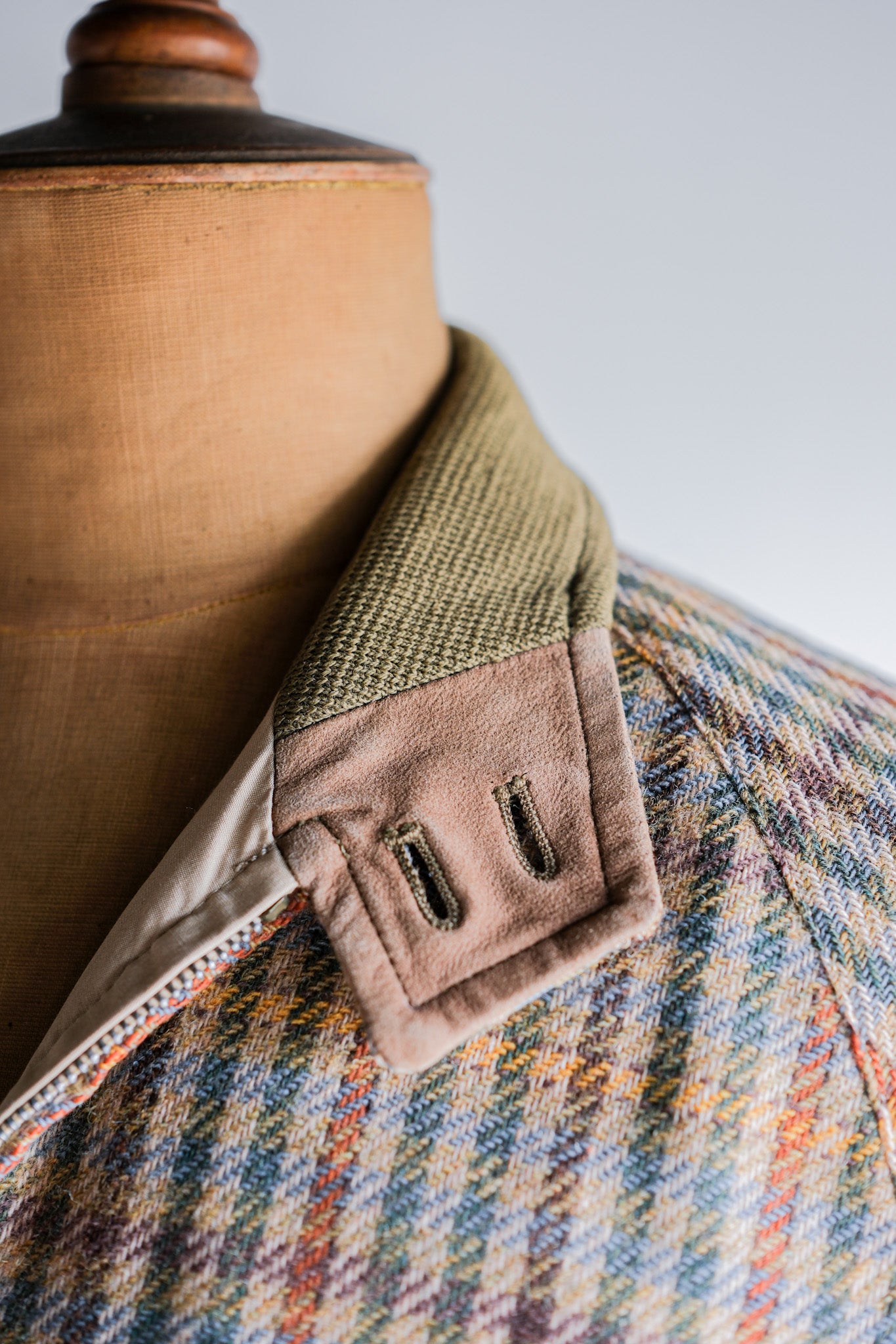 ［~60's］British Vintage Raglan Sleeve Wool Plaid Blouson