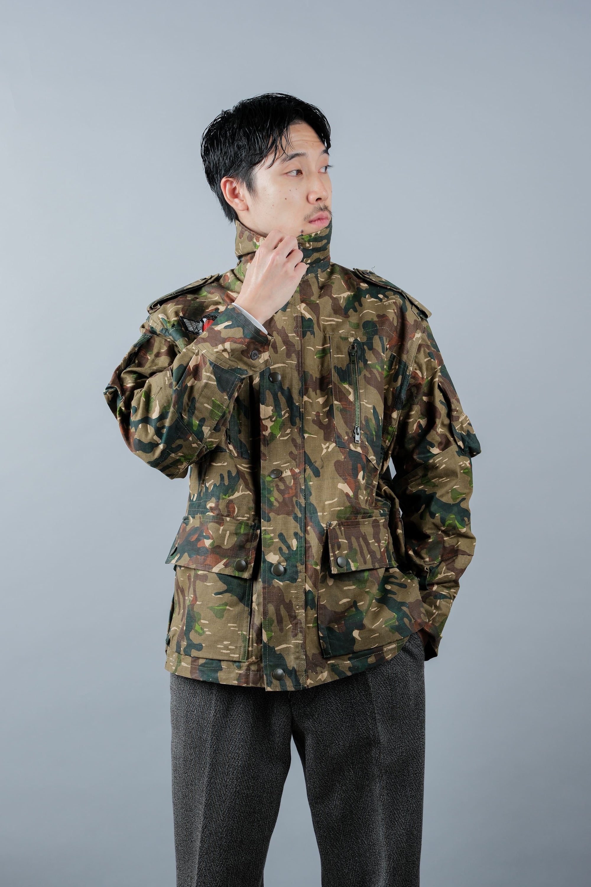［~60's］Spanish Army Brown Amoeba Camouflage Paratrooper Jacket Size.2