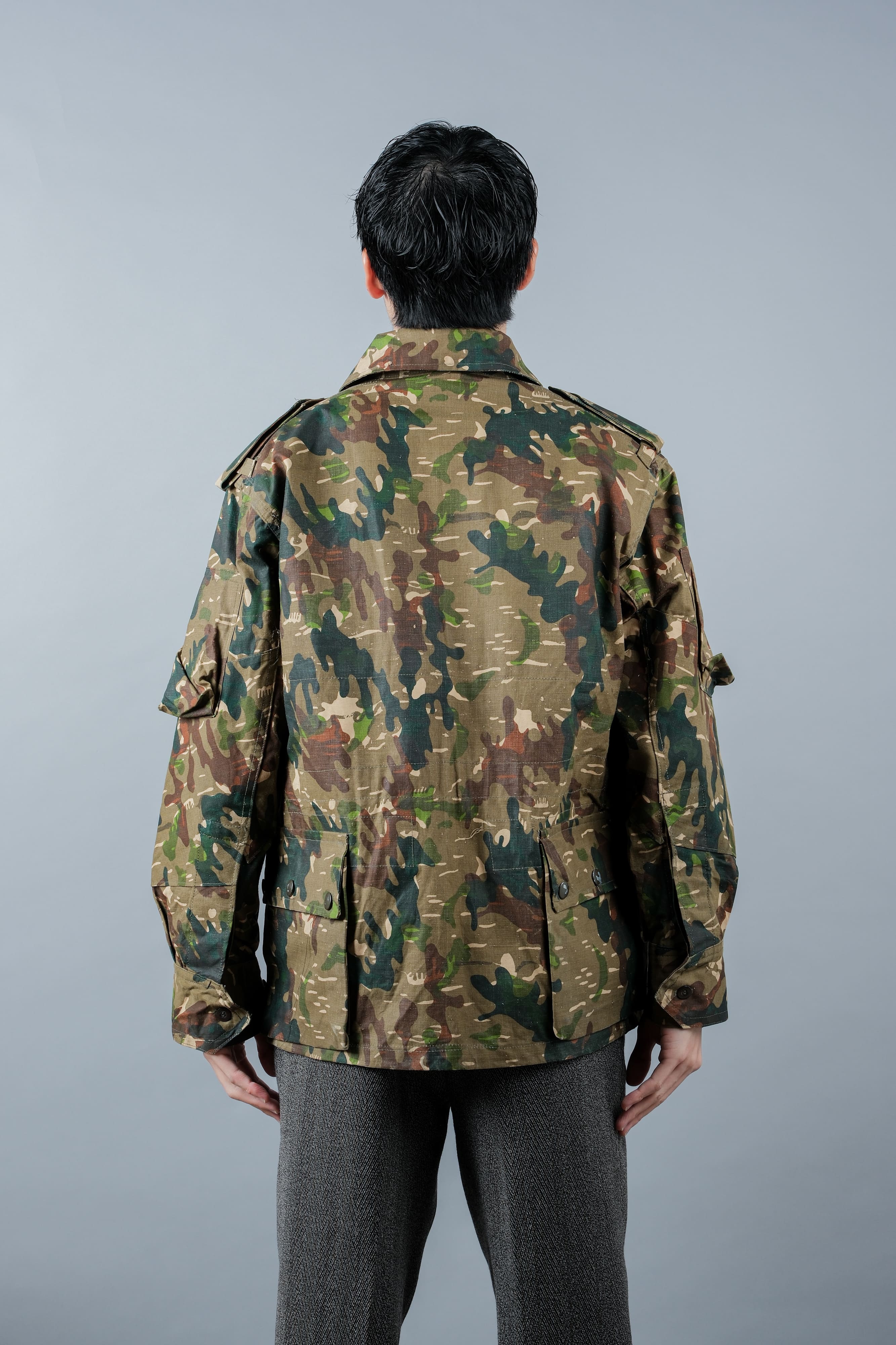 60's】Spanish Army Brown Amoeba Camouflage Paratrooper Jacket Size.2