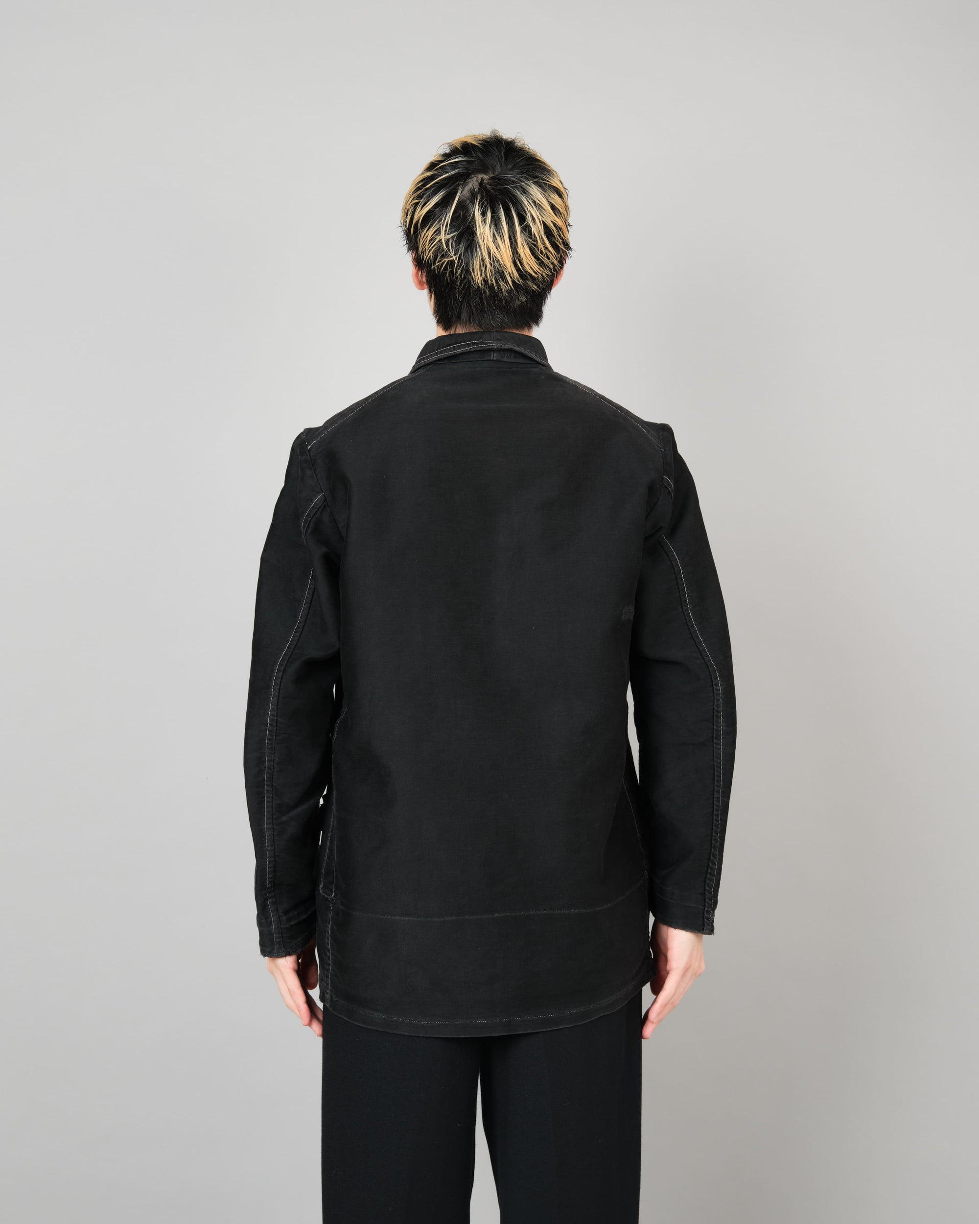 ［~30’s］French Vintage Black Moleskin Hunting Jacket "Homemade"