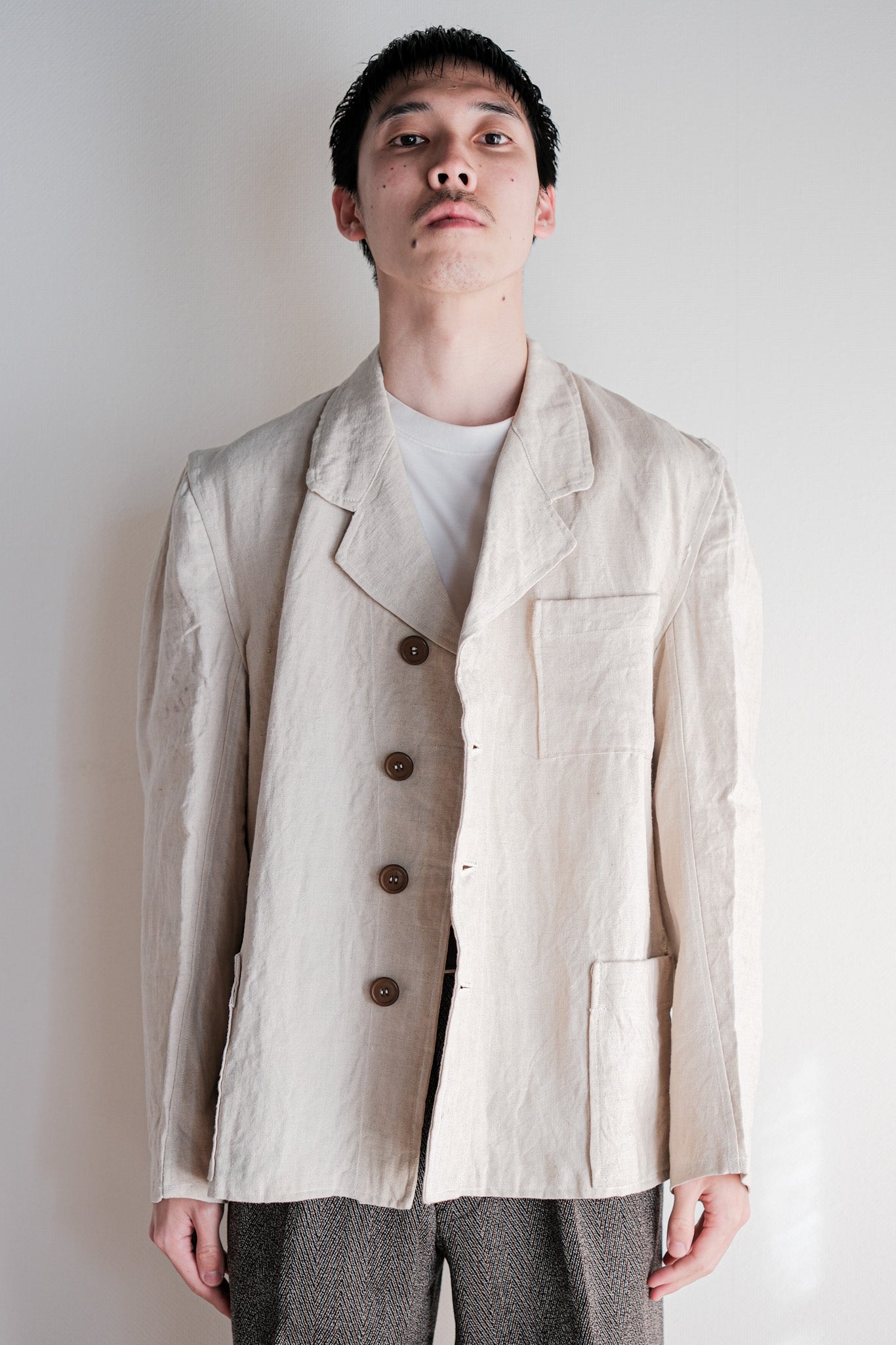 【~40's】WWⅡ German Navy Linen Bespoke Lapel Jacket "Kriegsmarine"