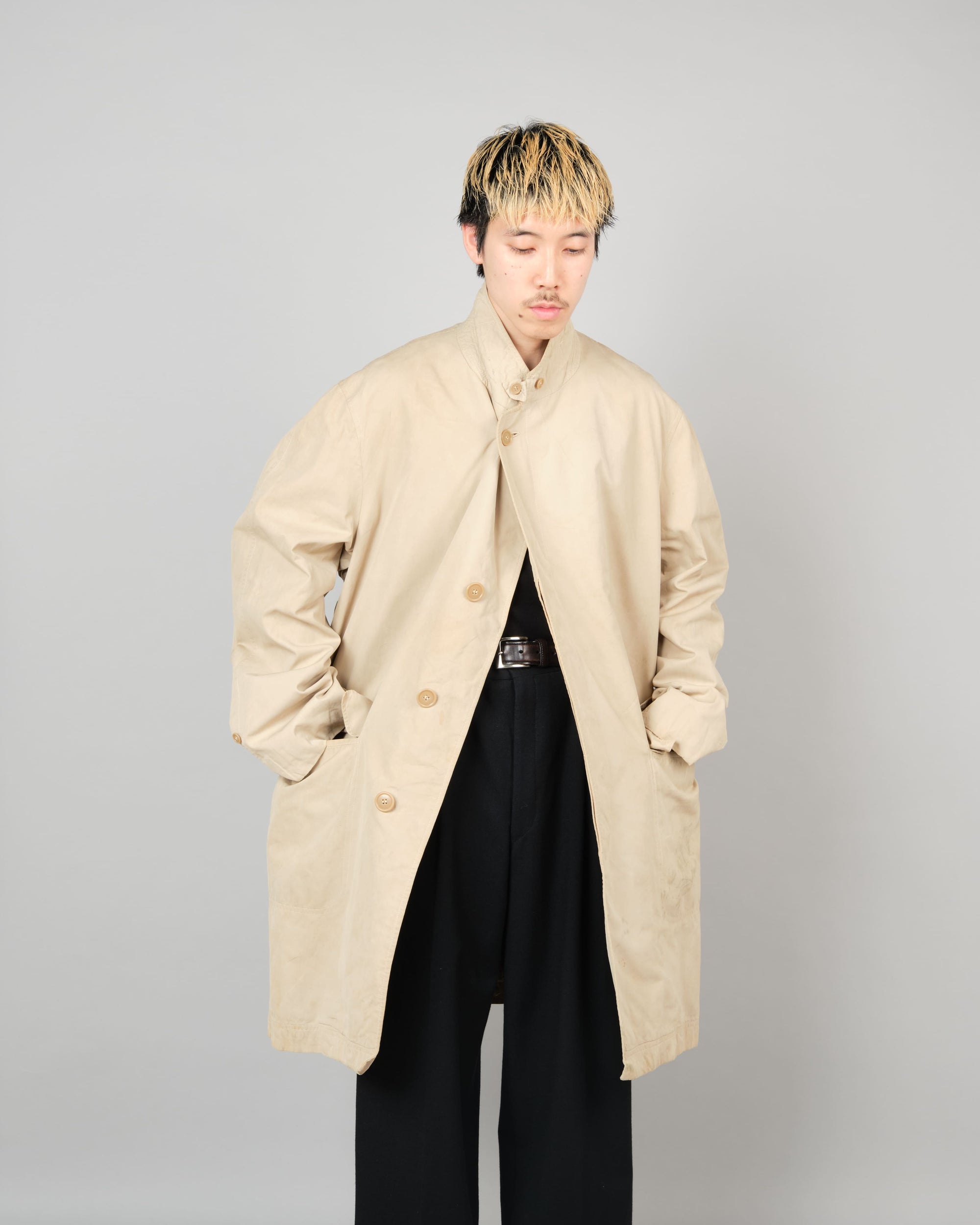 【~50's】Vintage Burberrys Paris Chesterfield Coat C100 Size.46 "Made in France"