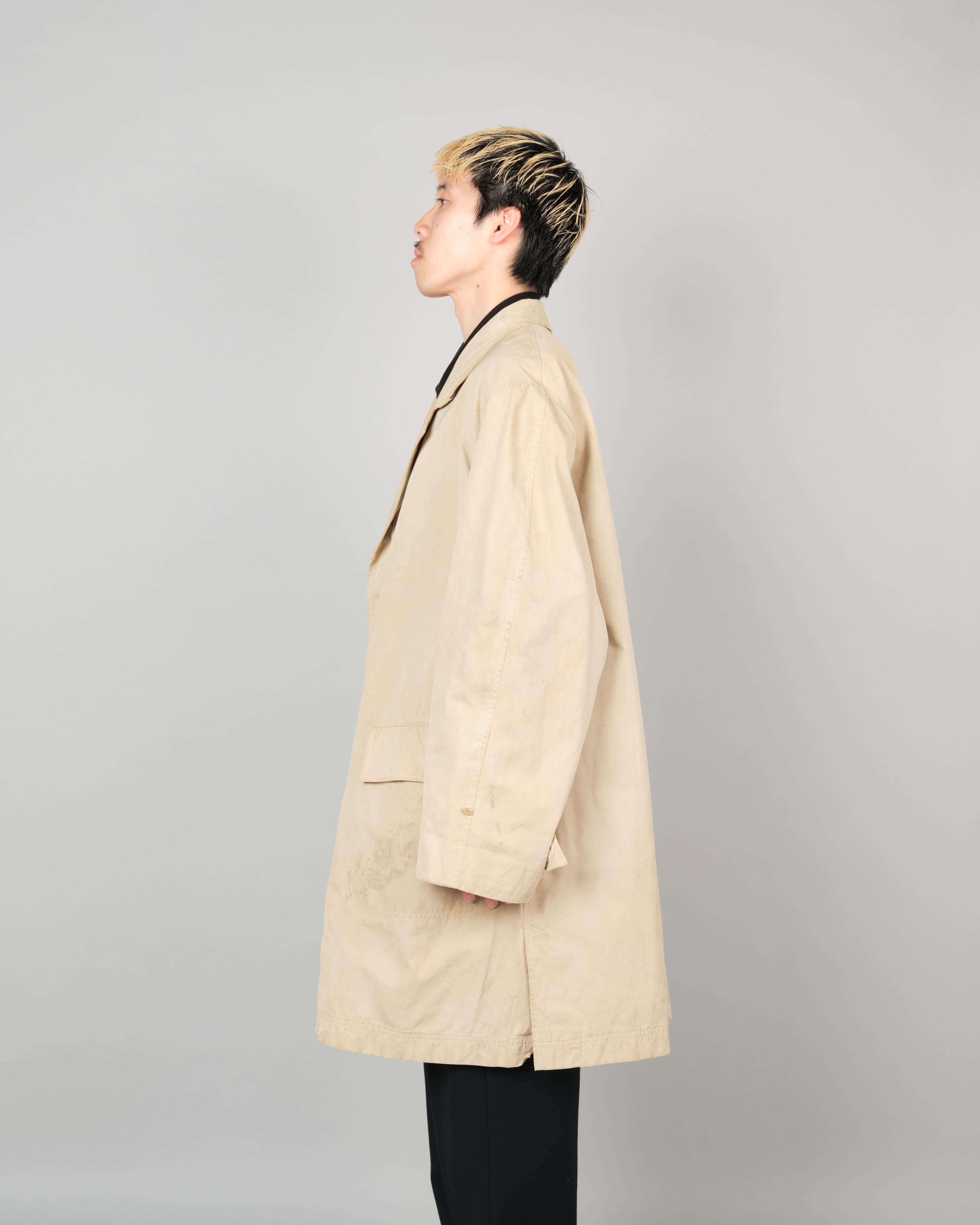 【~50's】Vintage Burberrys Paris Chesterfield Coat C100 Size.46 "Made in France"