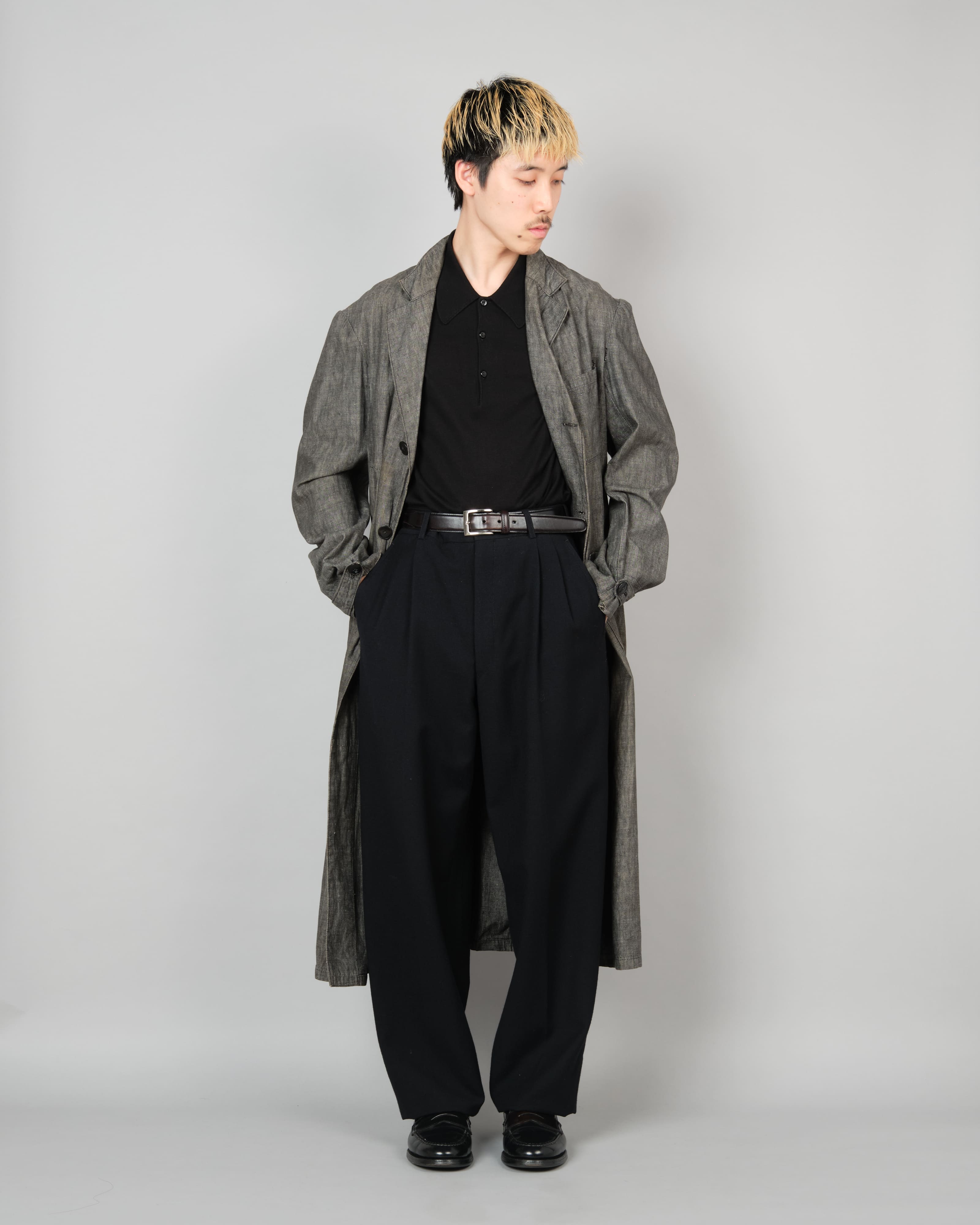 [~50's] French Vintage Metis Black Chambray Atelier Coat