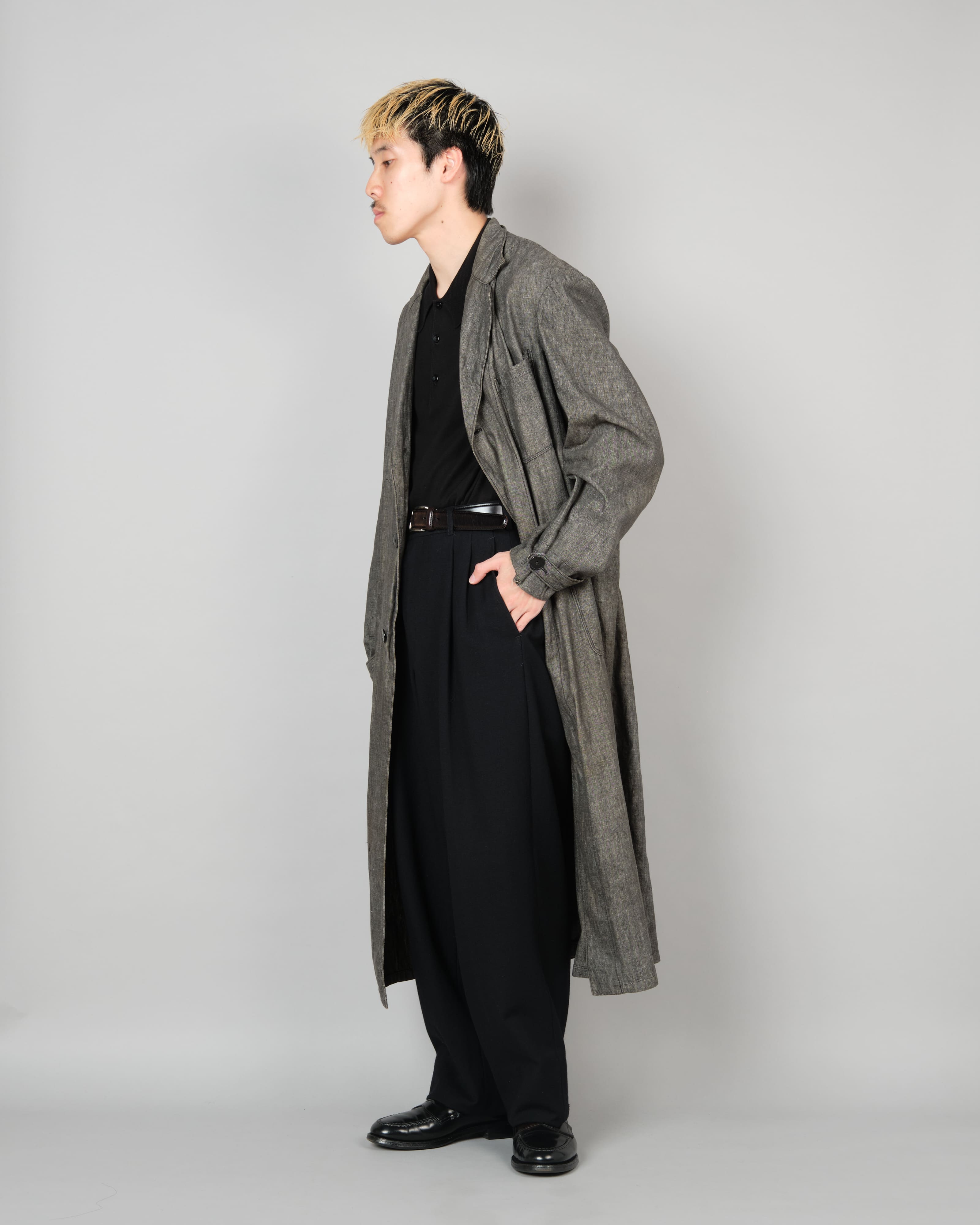 [~50's] French Vintage Metis Black Chambray Atelier Coat