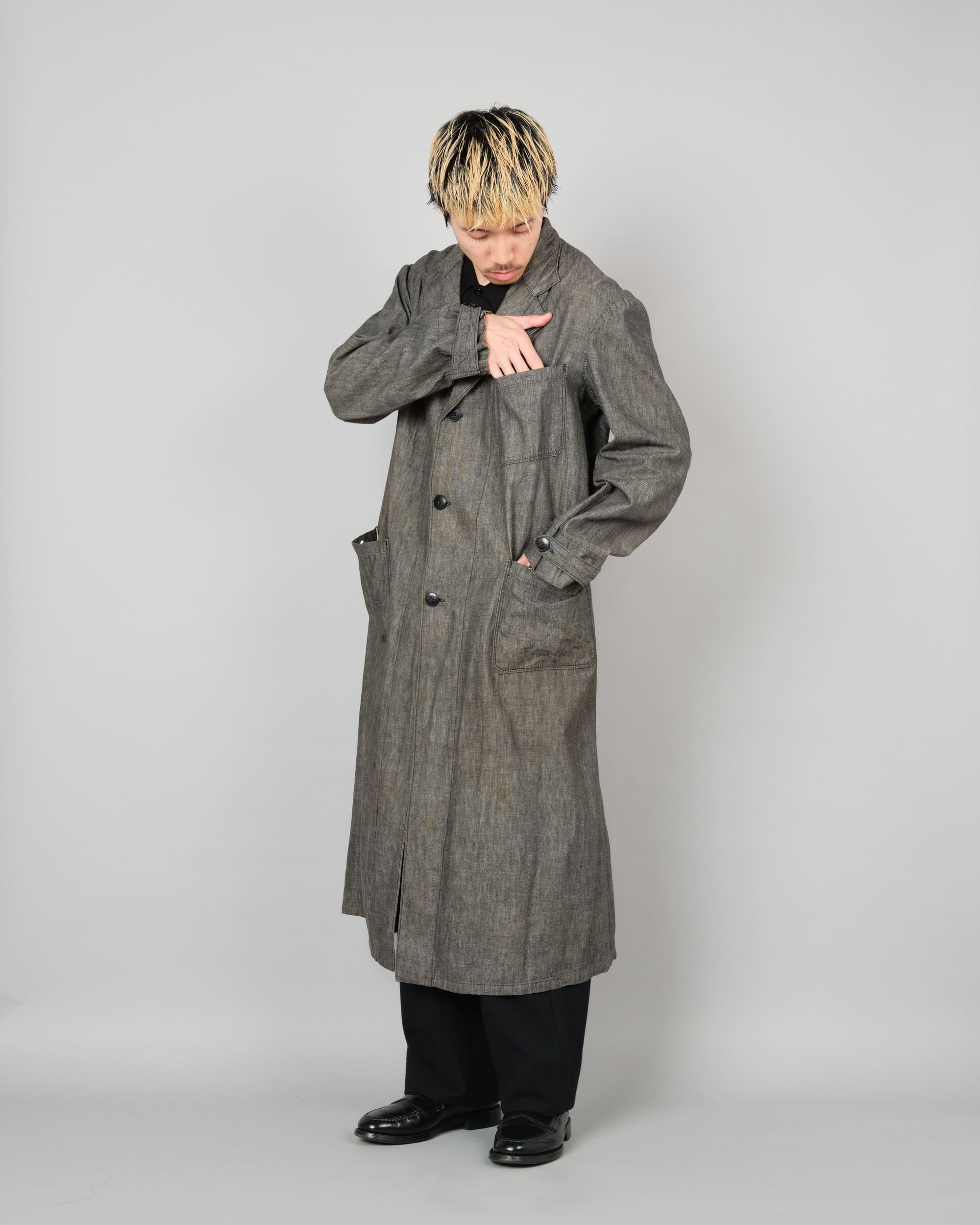 ［~50’s］French Vintage Metis Black Chambray Atelier Coat