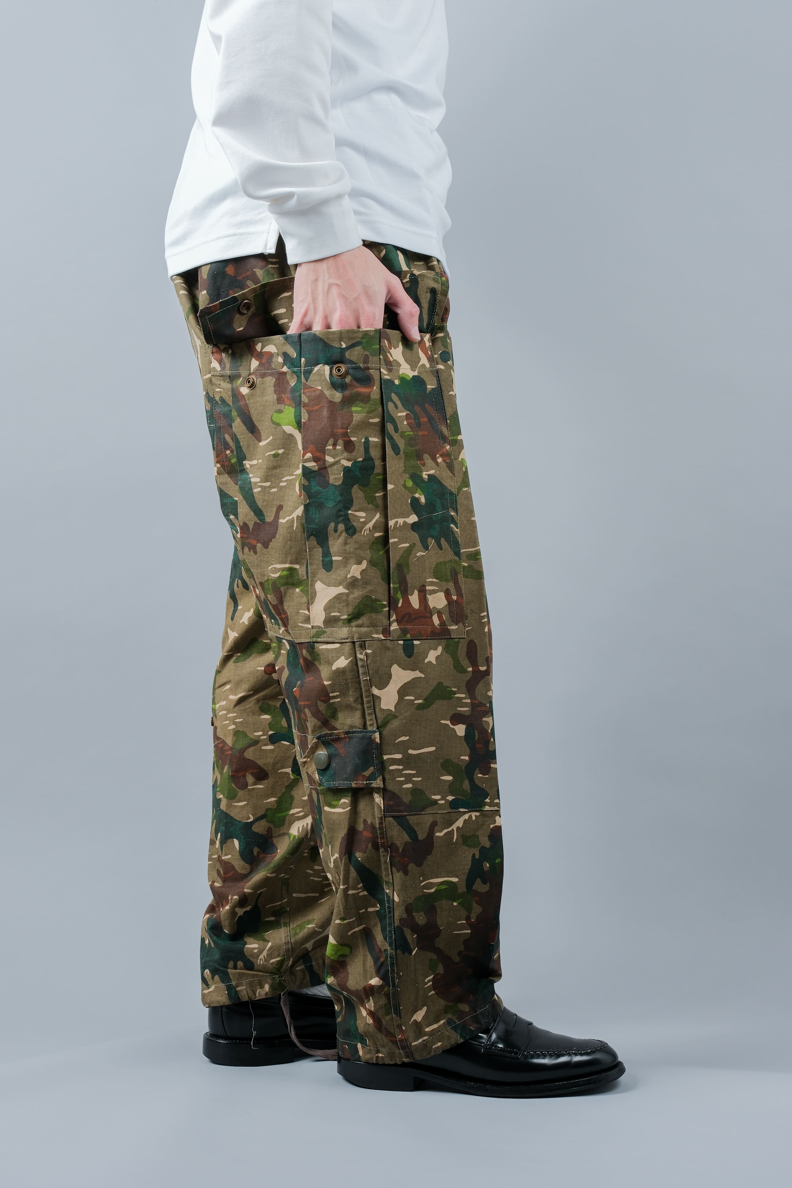 [~ 60's] Armée espagnole AMOEBA MOEBA Camouflage Paratrooper Taille des pantalons.2