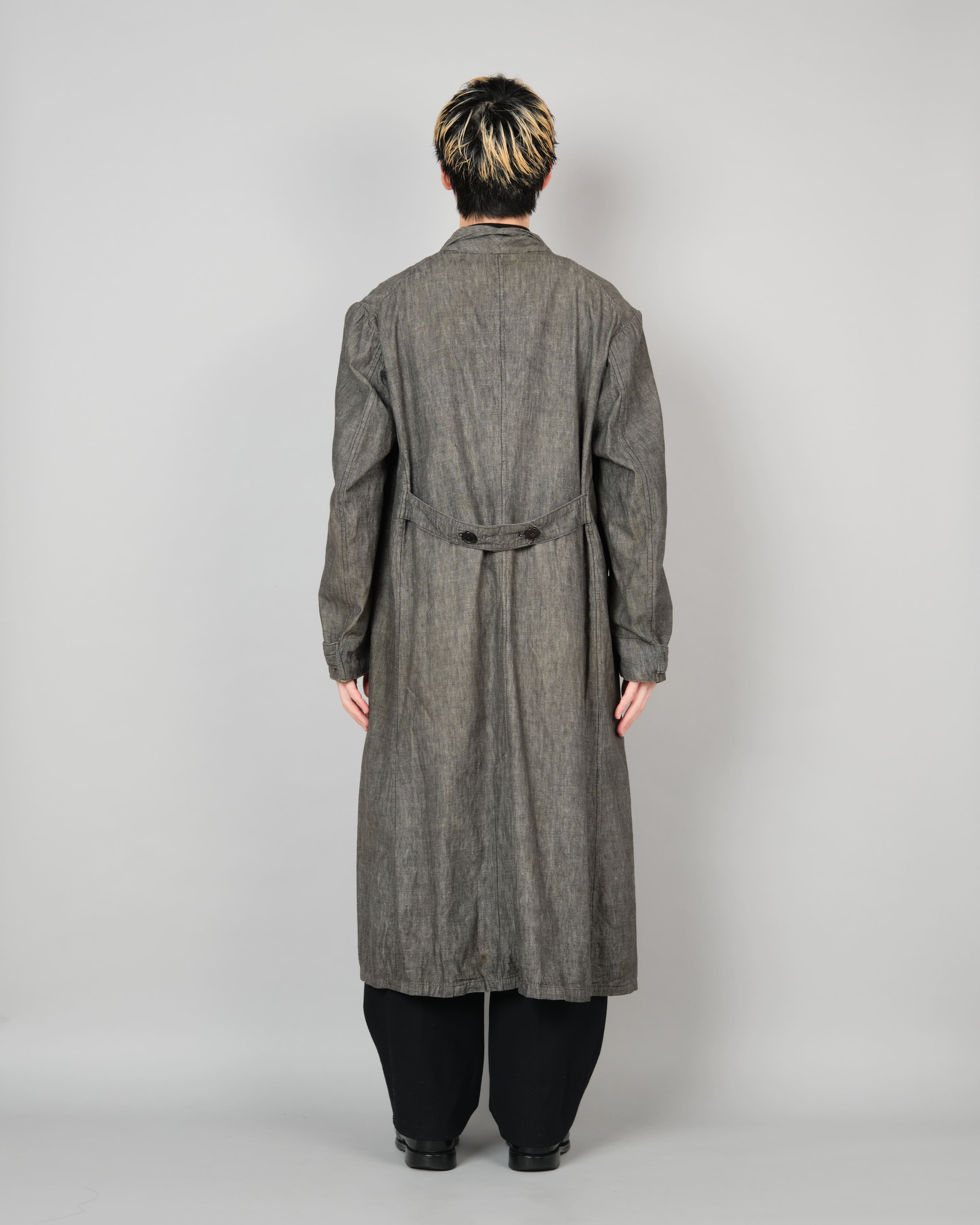 [~50's] French Vintage Metis Black Chambray Atelier Coat