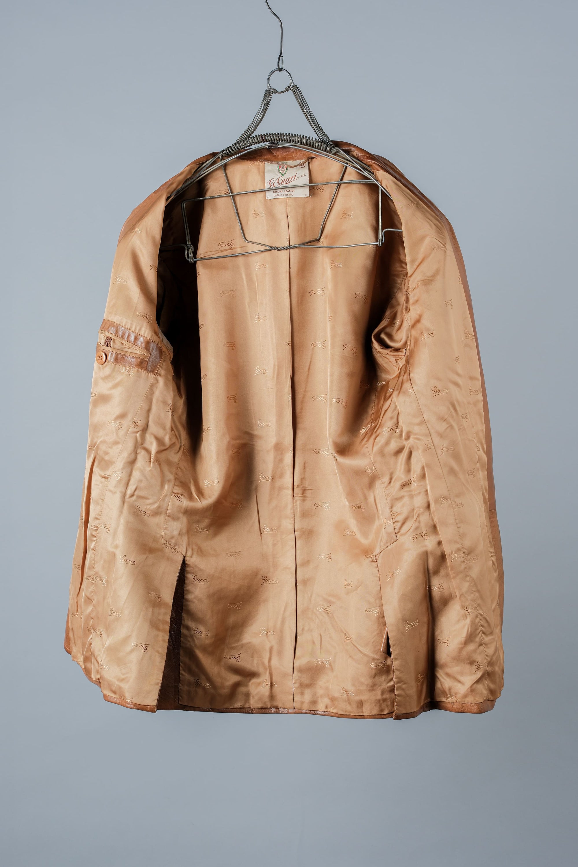 【~70’s】Old GUCCI Lambskin Leather 2B Tailored Jacket Size.48