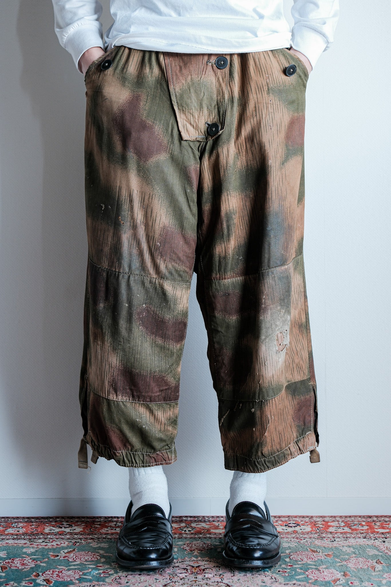 ［~40's］WWⅡ German Army Sumpftarnmuster 44 Camouflage 43 Pattern Winter Trousers "Wehrmacht"