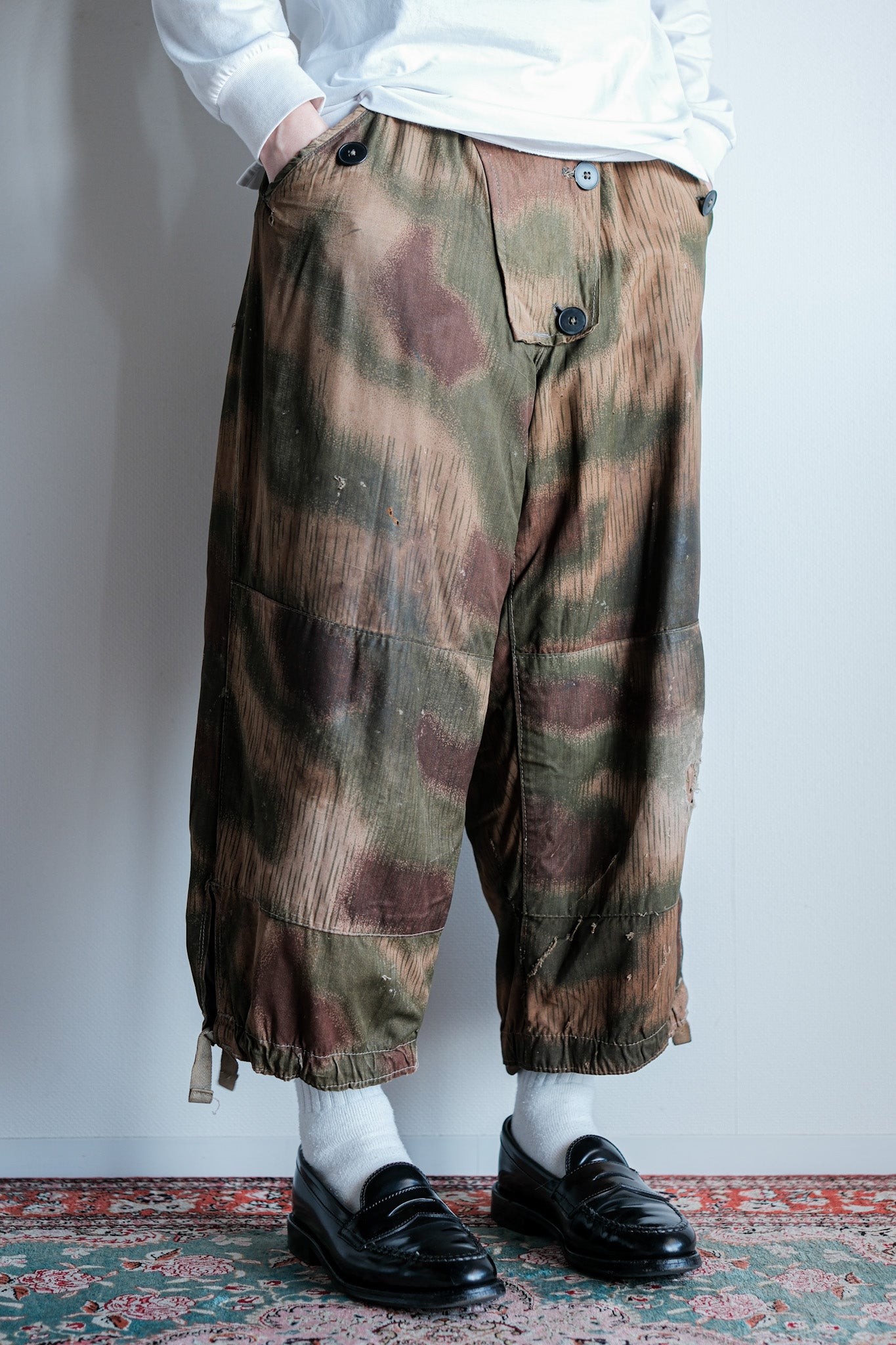 ［~40's］WWⅡ German Army Sumpftarnmuster 44 Camouflage 43 Pattern Winter Trousers "Wehrmacht"