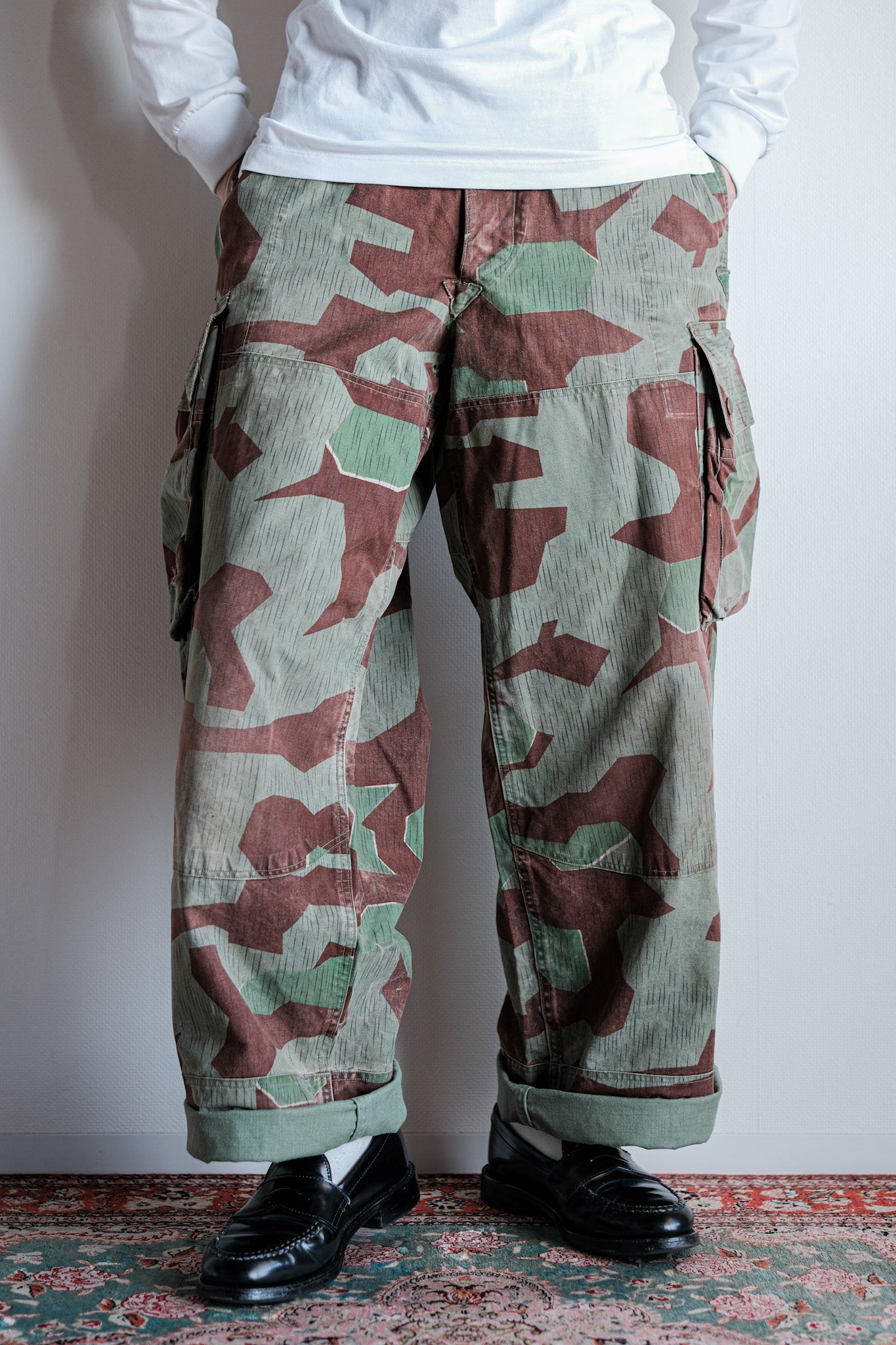 [~ 50's] German Army Splinter Camouflage PARATROOPER TROUSERS SIZE.177-100