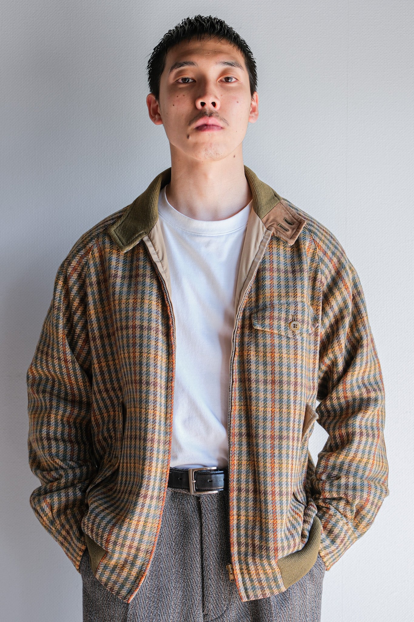 ［~60's］British Vintage Raglan Sleeve Wool Plaid Blouson