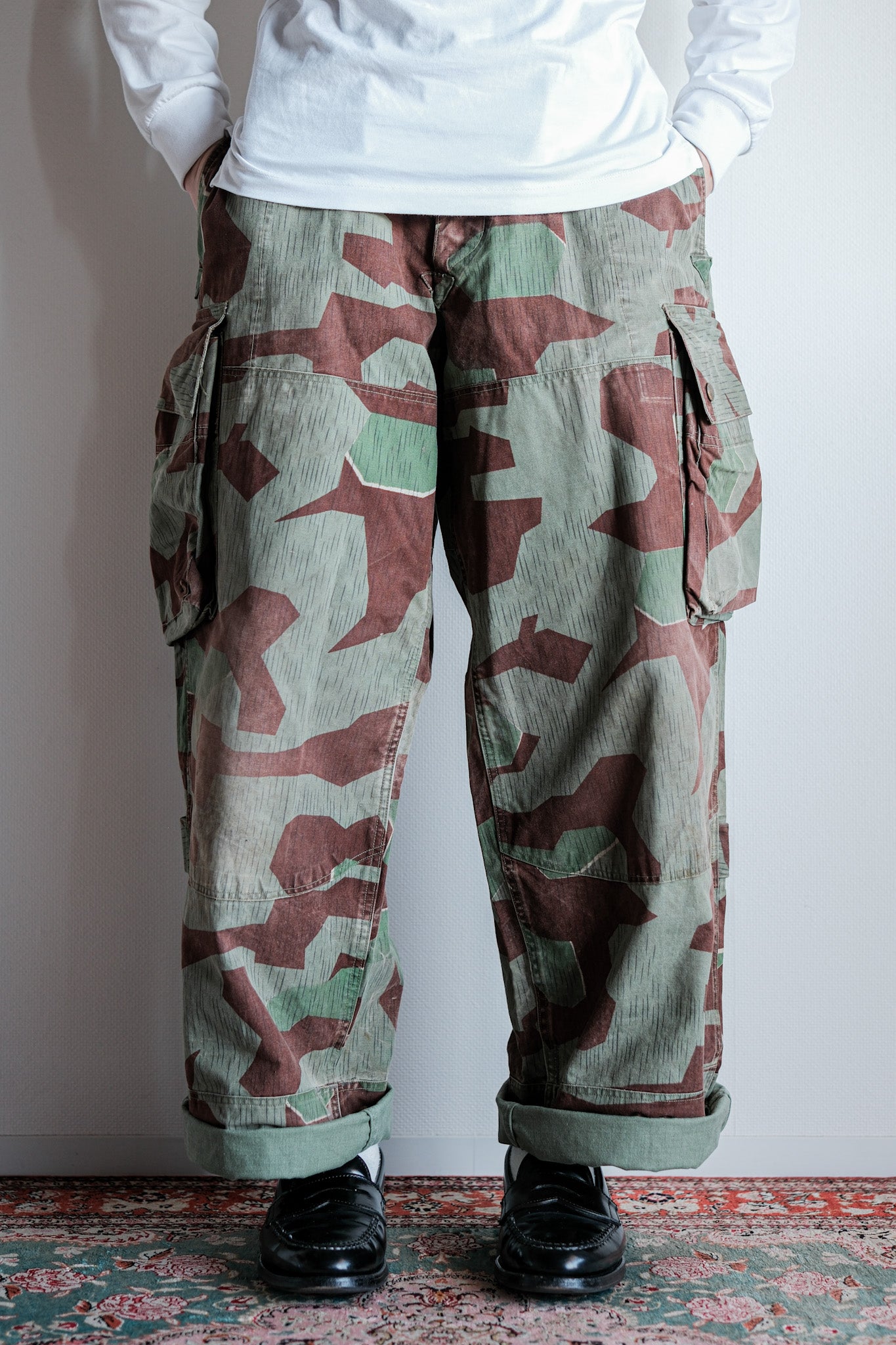 [~ 50's] German Army Splinter Camouflage PARATROOPER TROUSERS SIZE.177-100