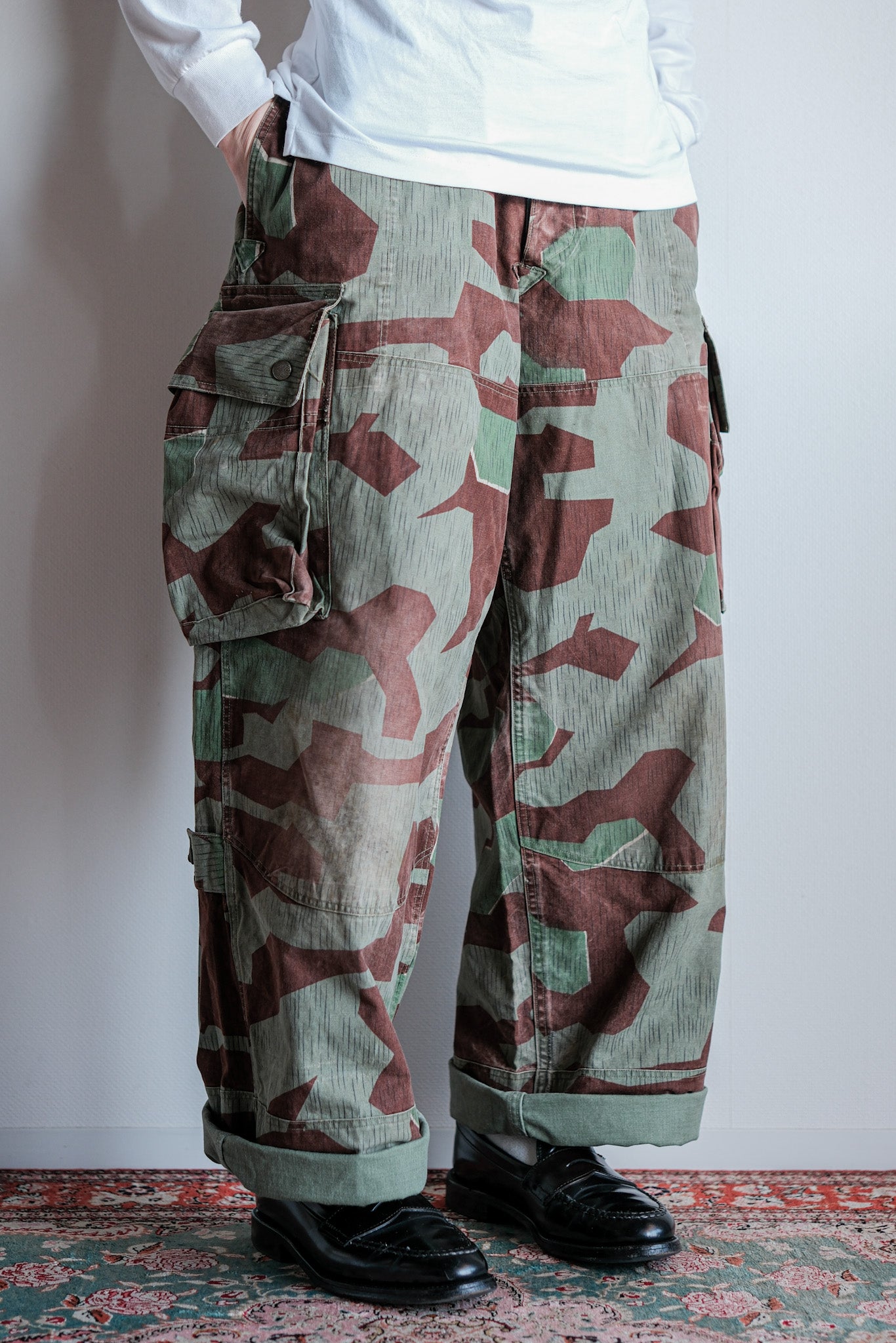 【~50's】German Army Splinter Camouflage Paratrooper Trousers Size.177-100