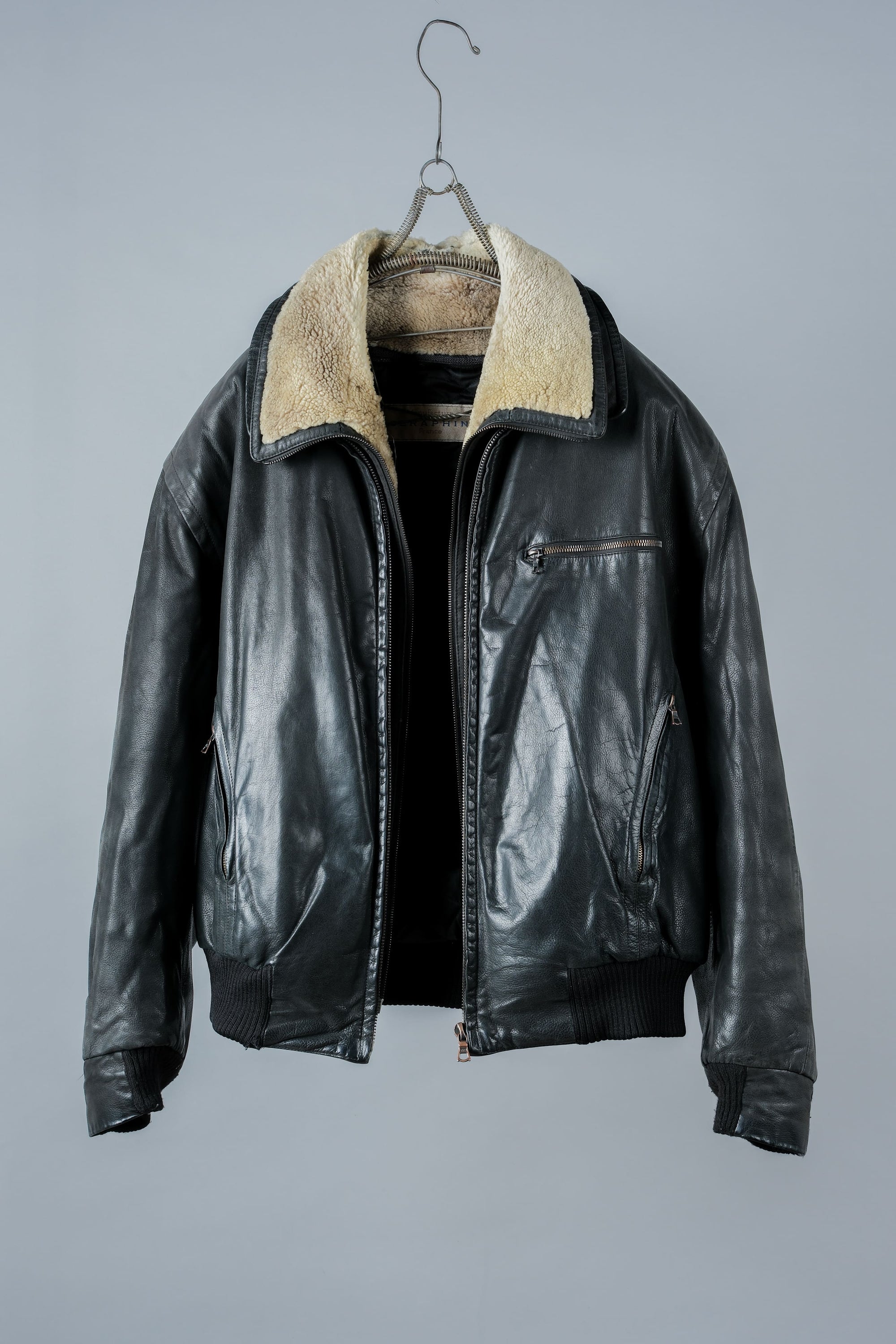 ［~90's］Old SERAPHIN Zip Up Leather Blouson