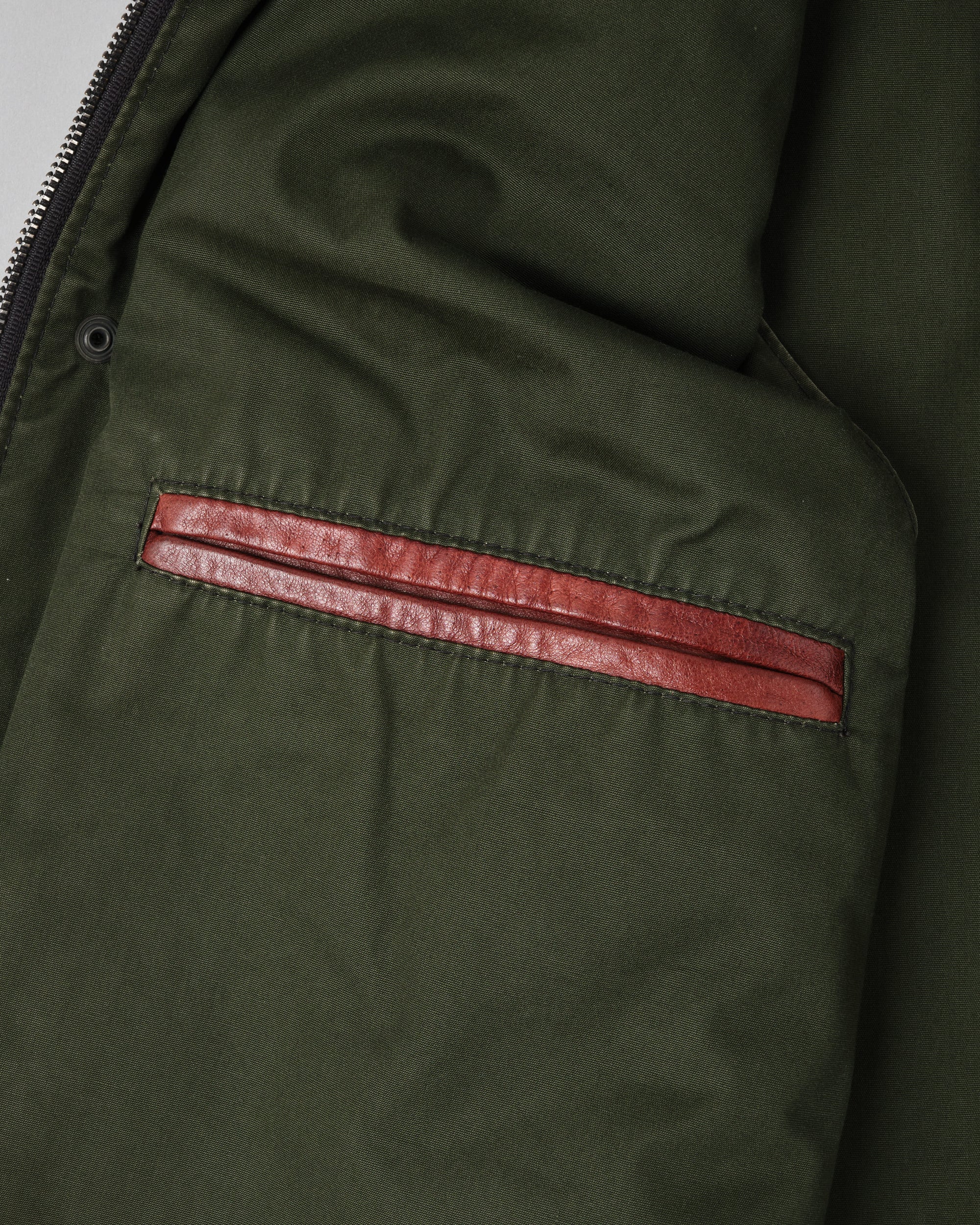 【~70's】British Vintage Switching Leather Nylon Zip Up Vest Size.40