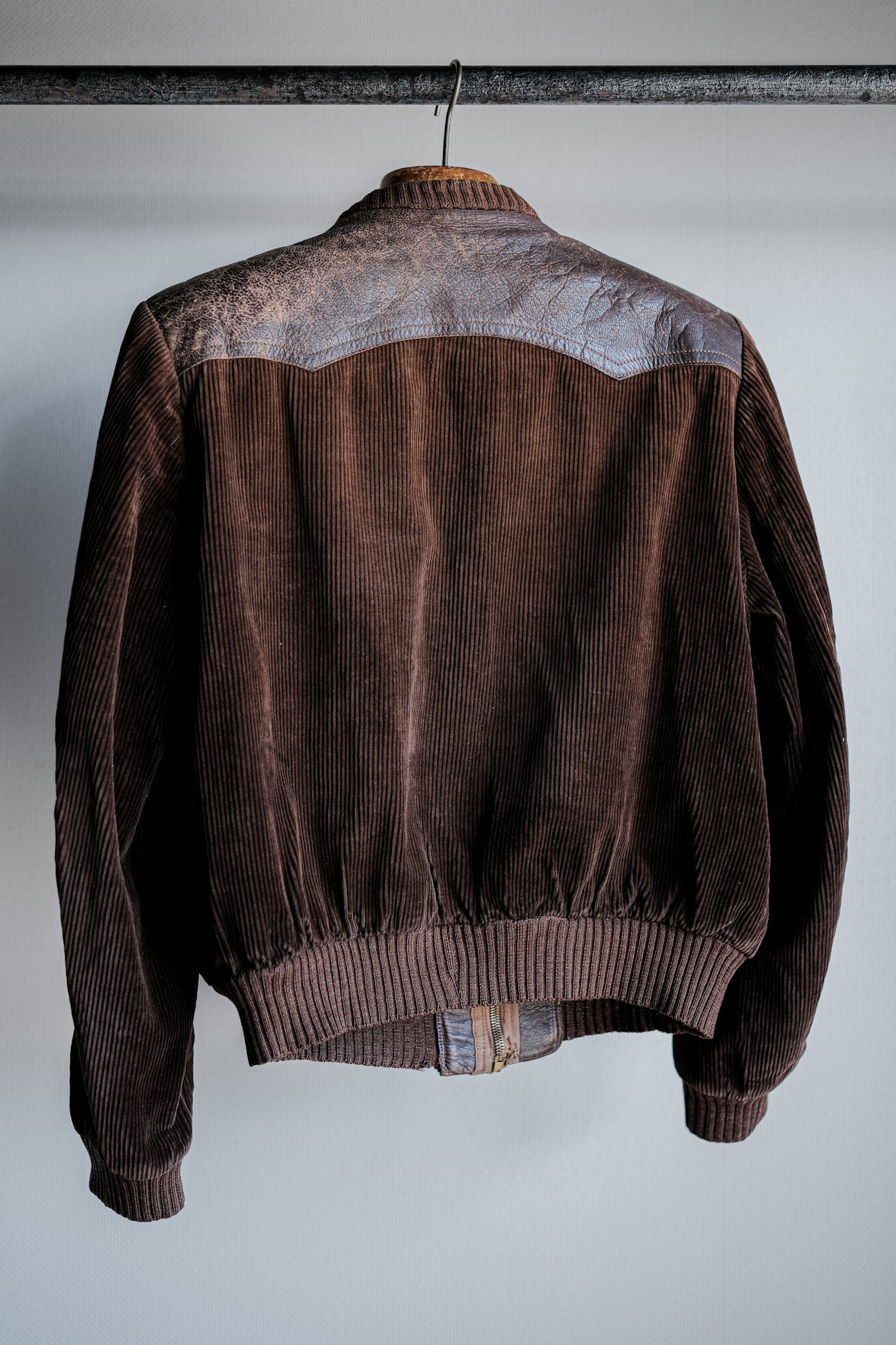 ［~30's］German Vintage Brown Corduroy Zip Up Blouson