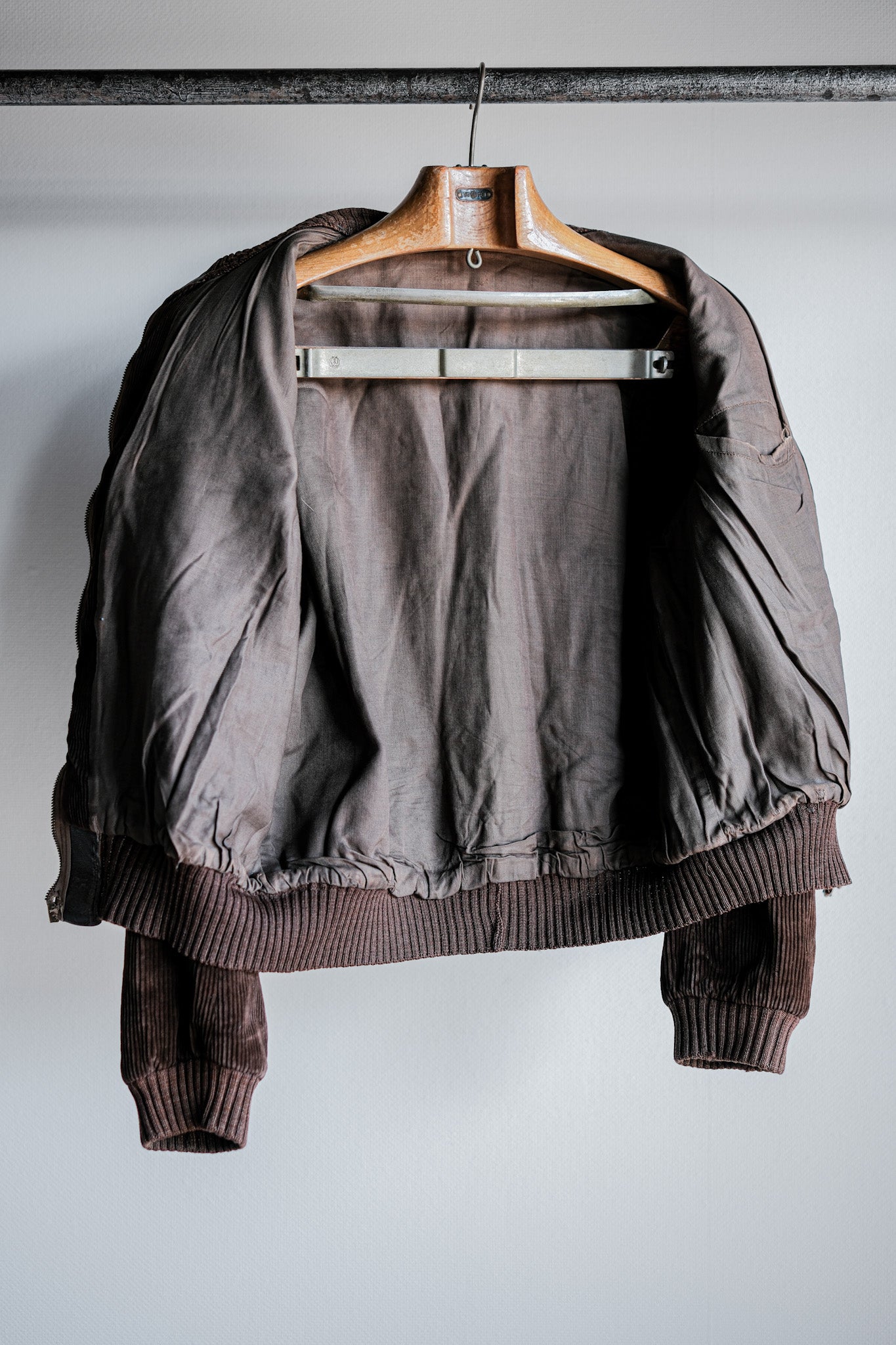 ［~30's］German Vintage Brown Corduroy Zip Up Blouson