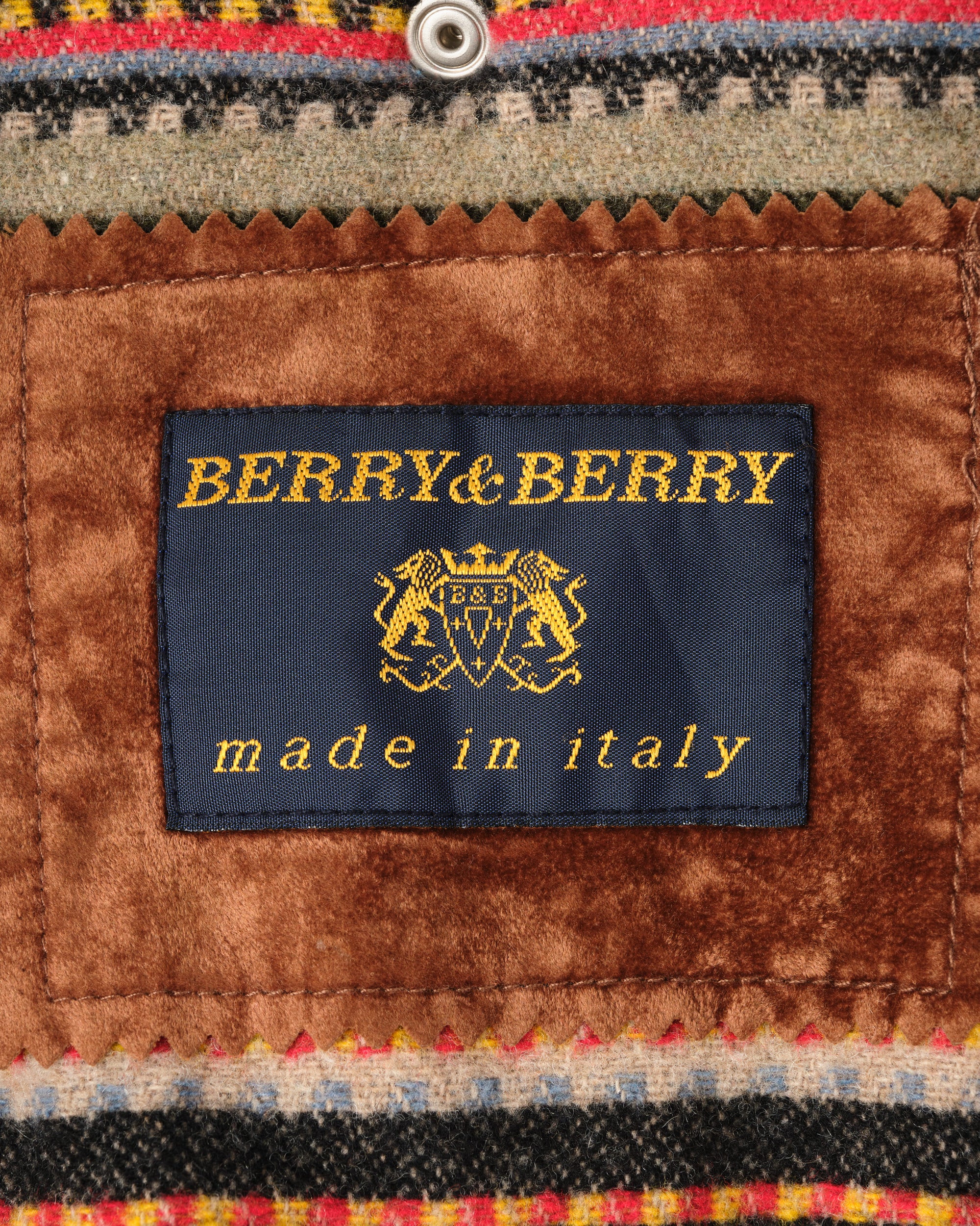 【~80's】Italian Vintage Brown Velvet Fireman Jacket Size.L "BERRY&BERRY"