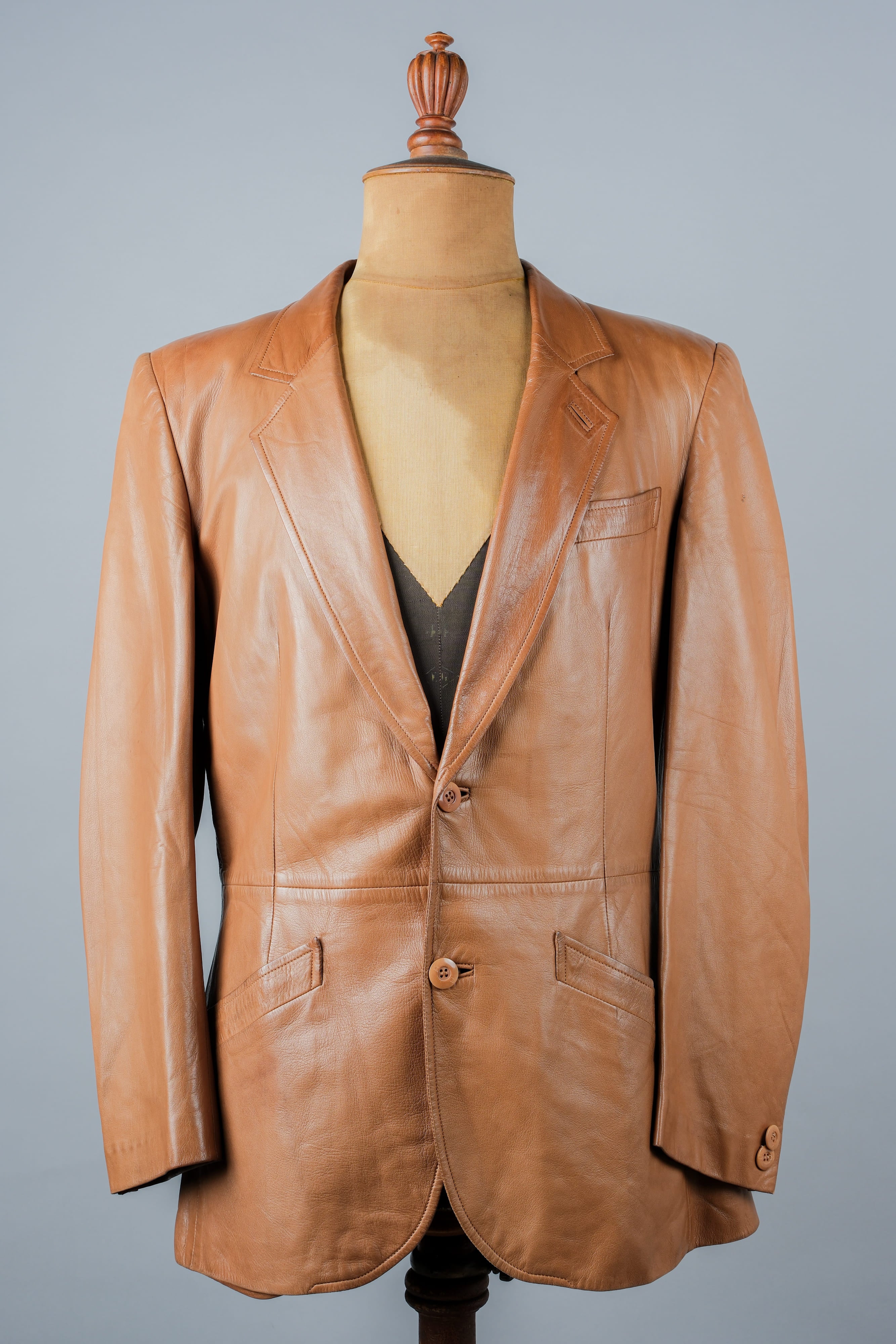 【~70’s】Old GUCCI Lambskin Leather 2B Tailored Jacket Size.48