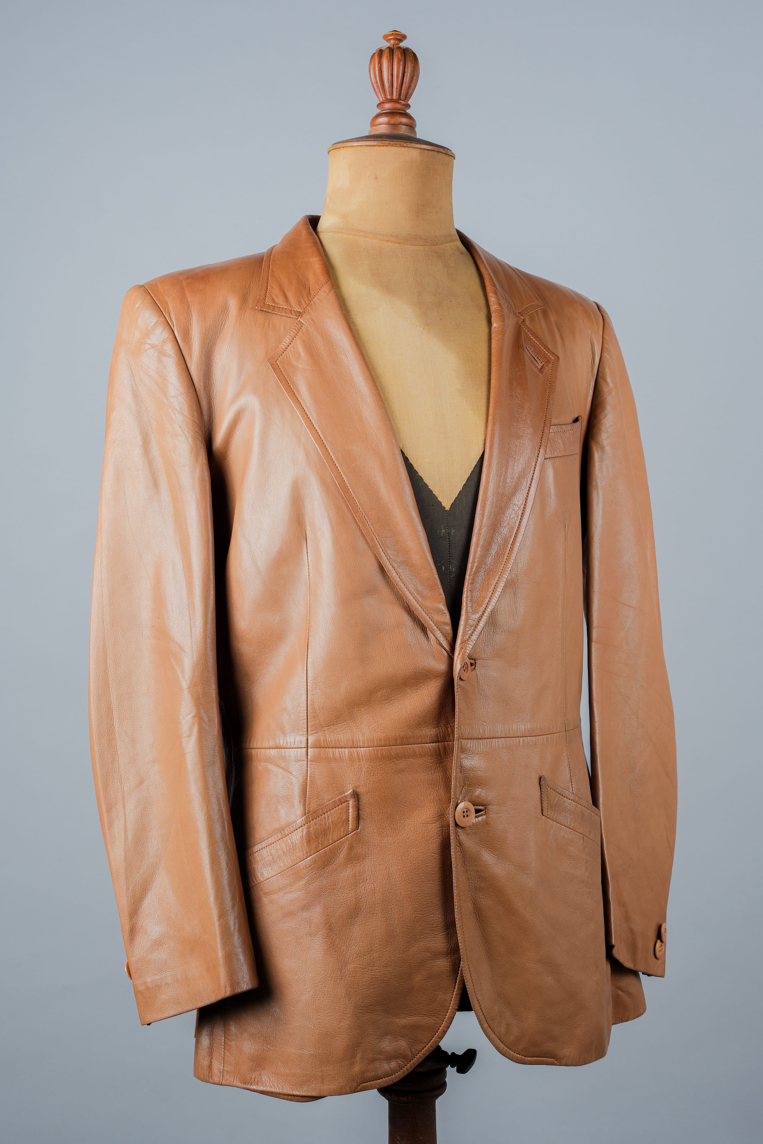 [~ 70's] Old Gucci Lambskin Leather 2b Tailored Jacket size.48