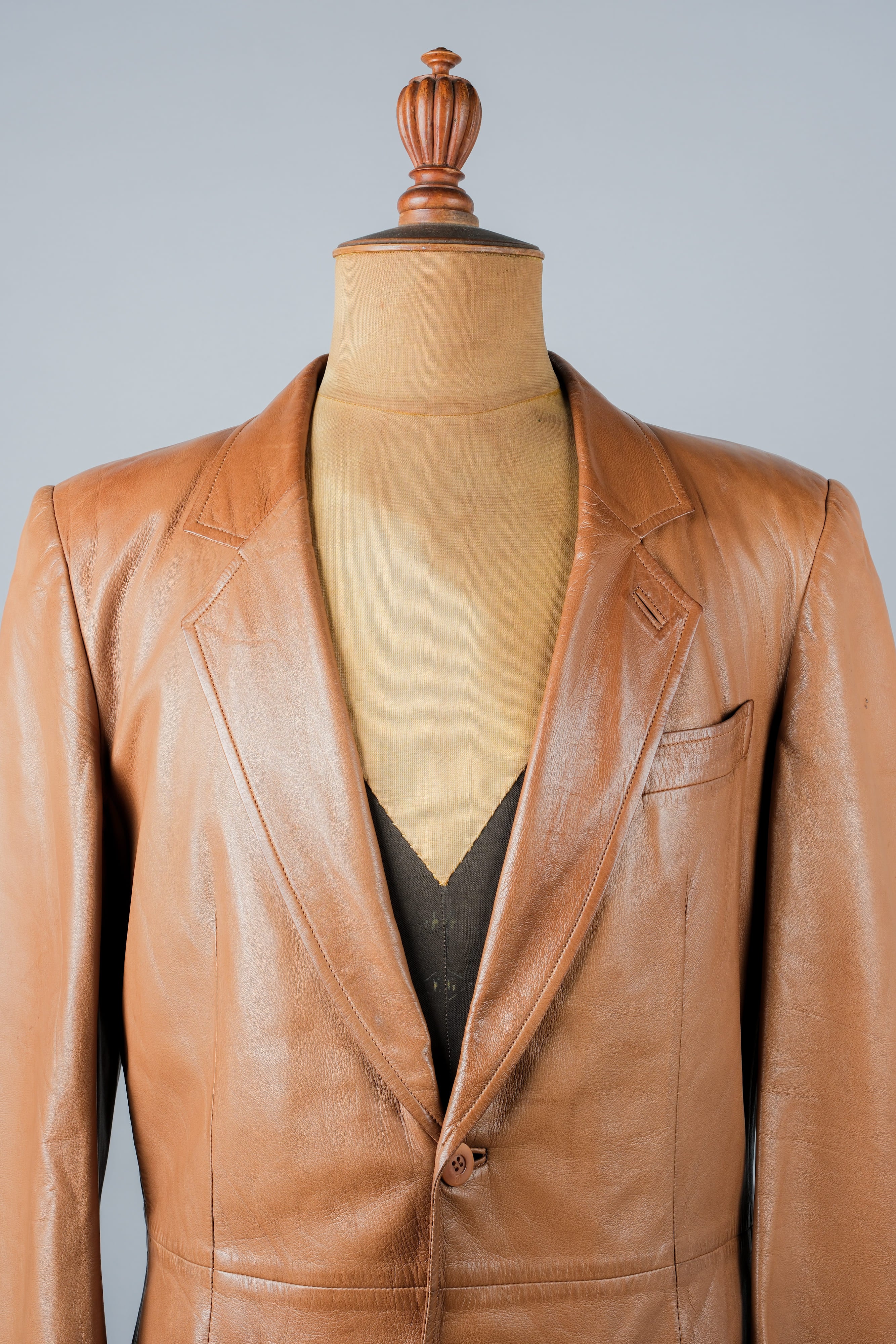 [~ 70's] Old Gucci Lambskin Leather 2b Tailored Jacket size.48