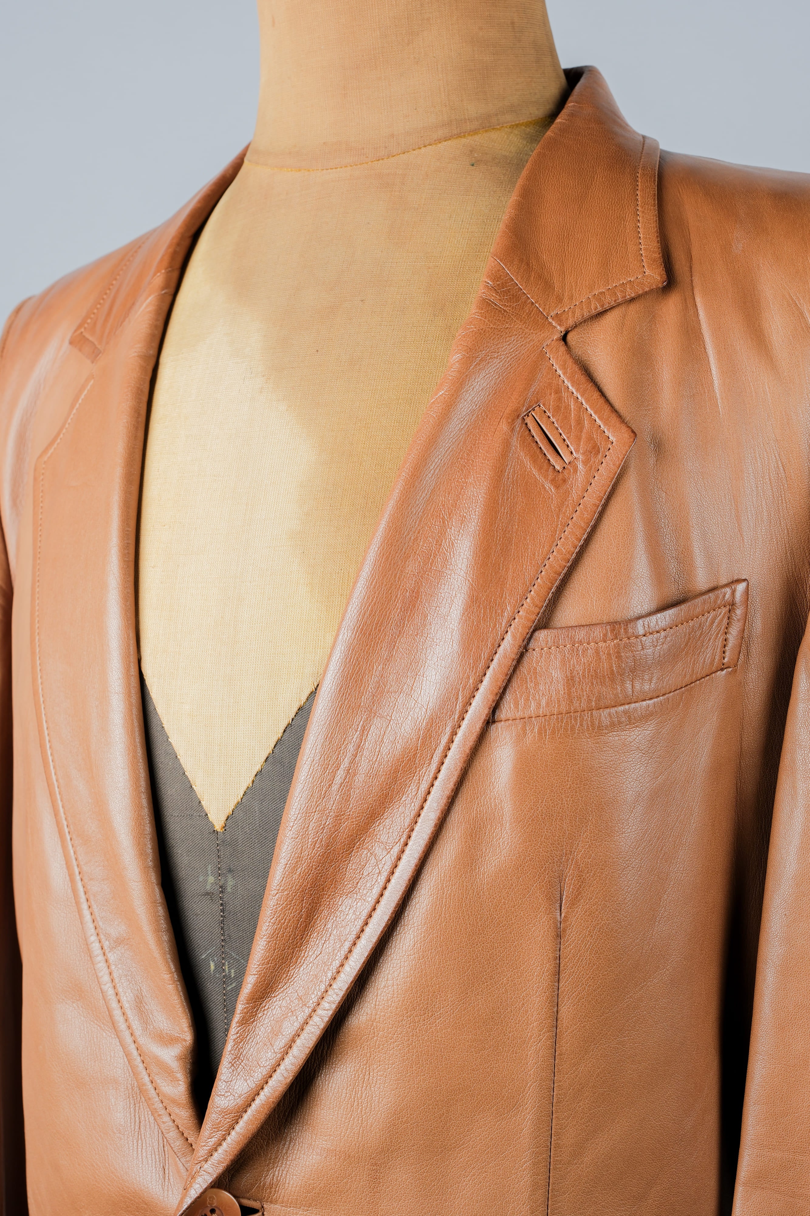 [~ 70's] Old Gucci Lambskin Leather 2b Tailored Jacket size.48