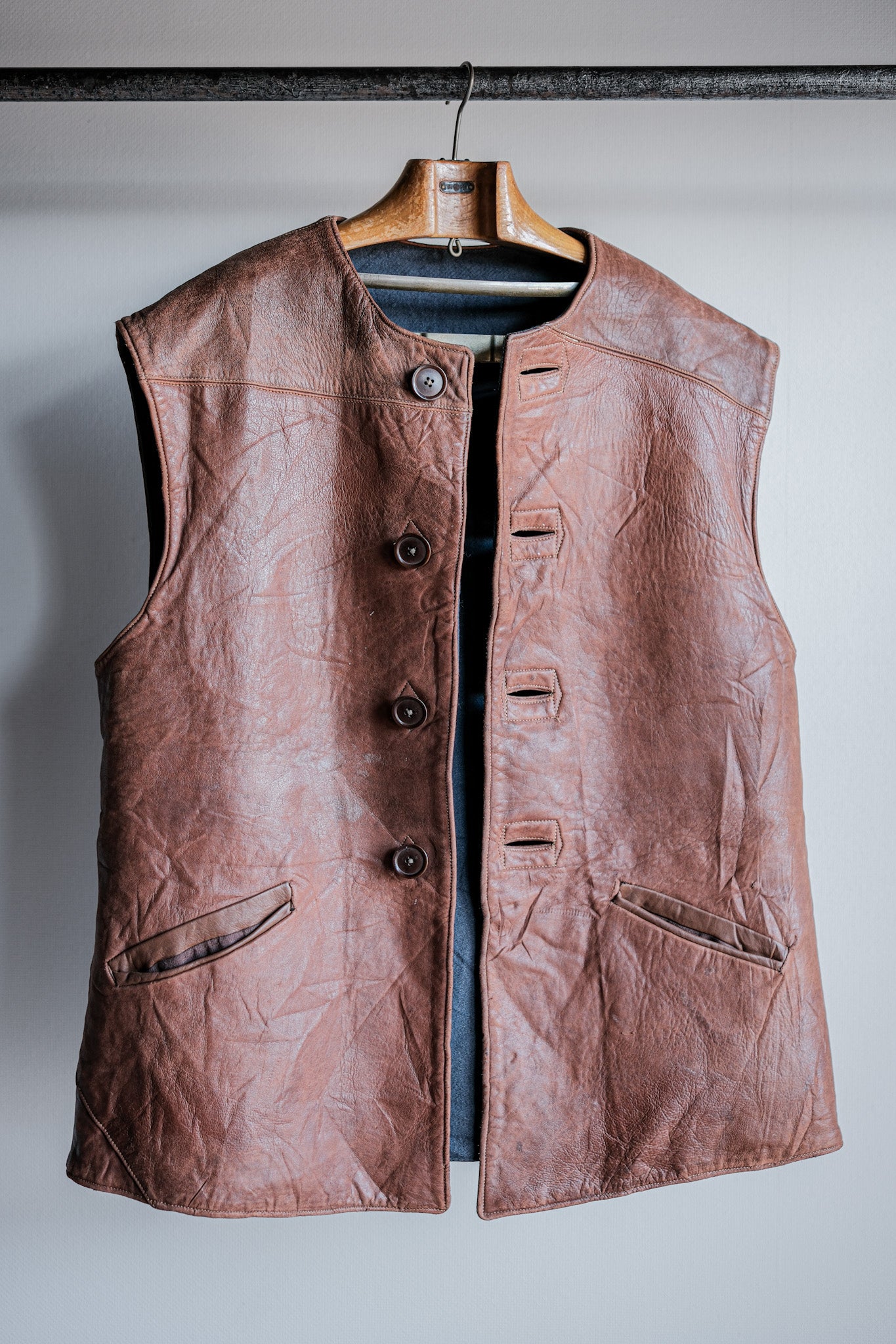 ［~40's］WWⅡ British Army Jerkin Leather Vest Size.2 "Modified"