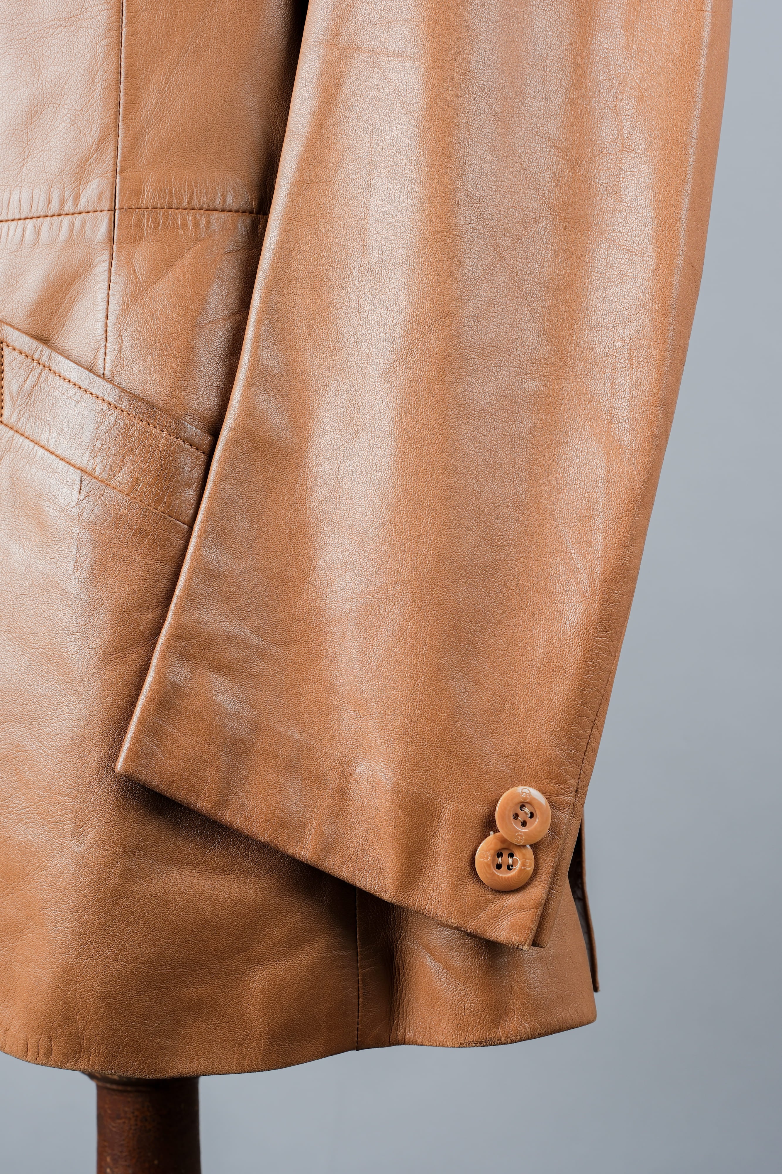 [~ 70's] Old Gucci Lambskin Leather 2b Tailored Jacket size.48