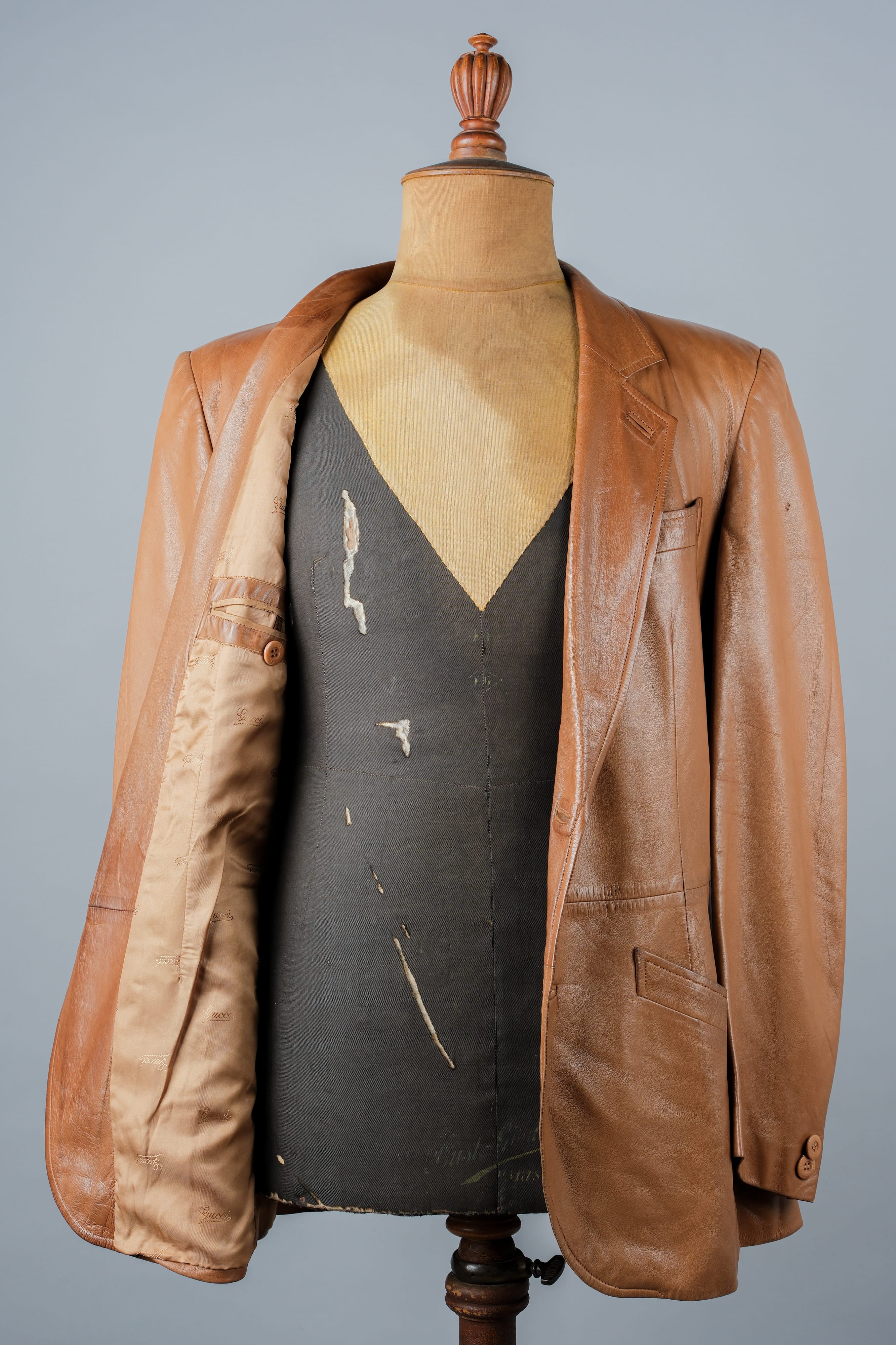 [~ 70's] Old Gucci Lambskin Leather 2b Tailored Jacket size.48