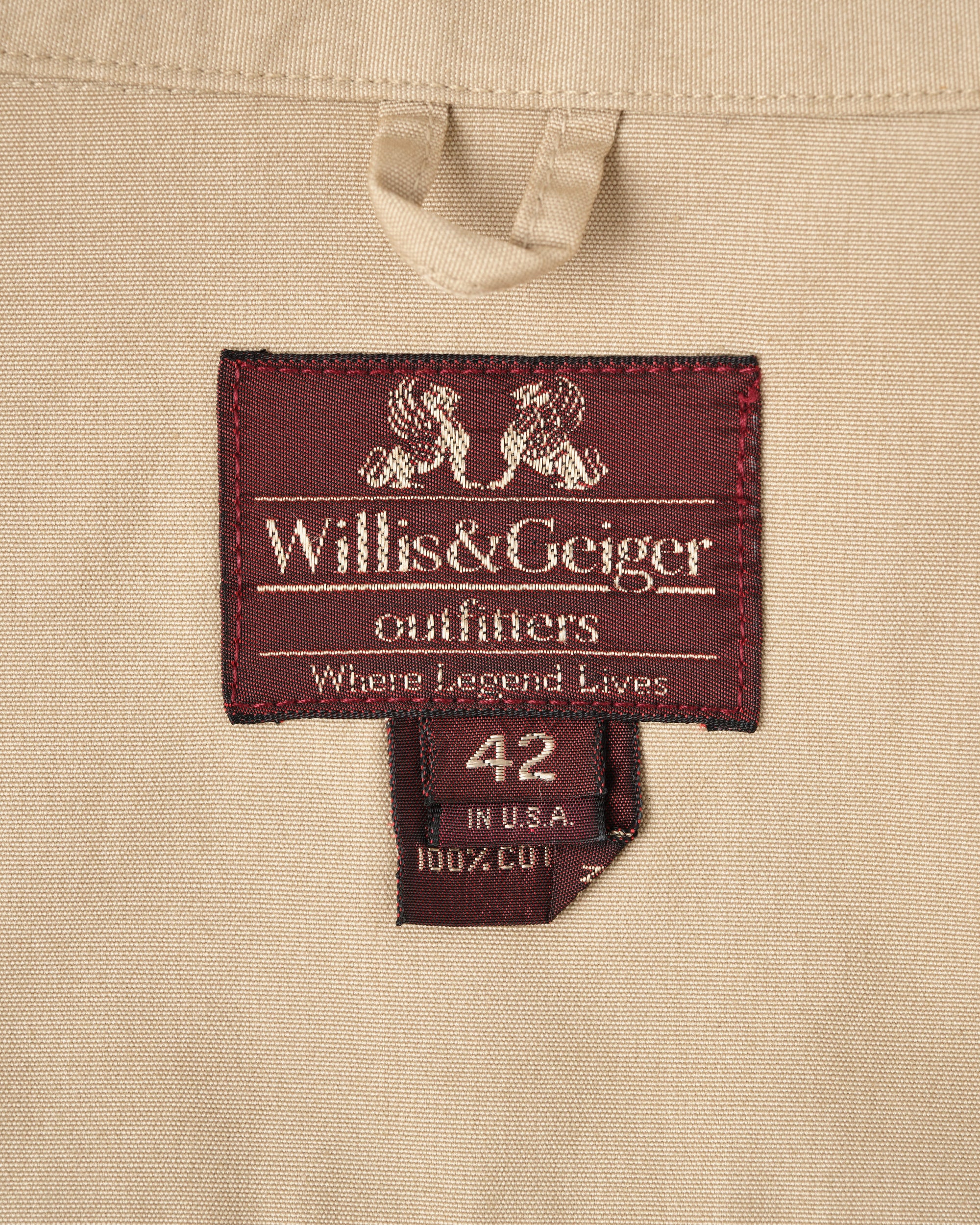 【~80's】Vintage Willis&Geiger Bush Poplin Safari Jacket Size.42 "Made in U.S.A."