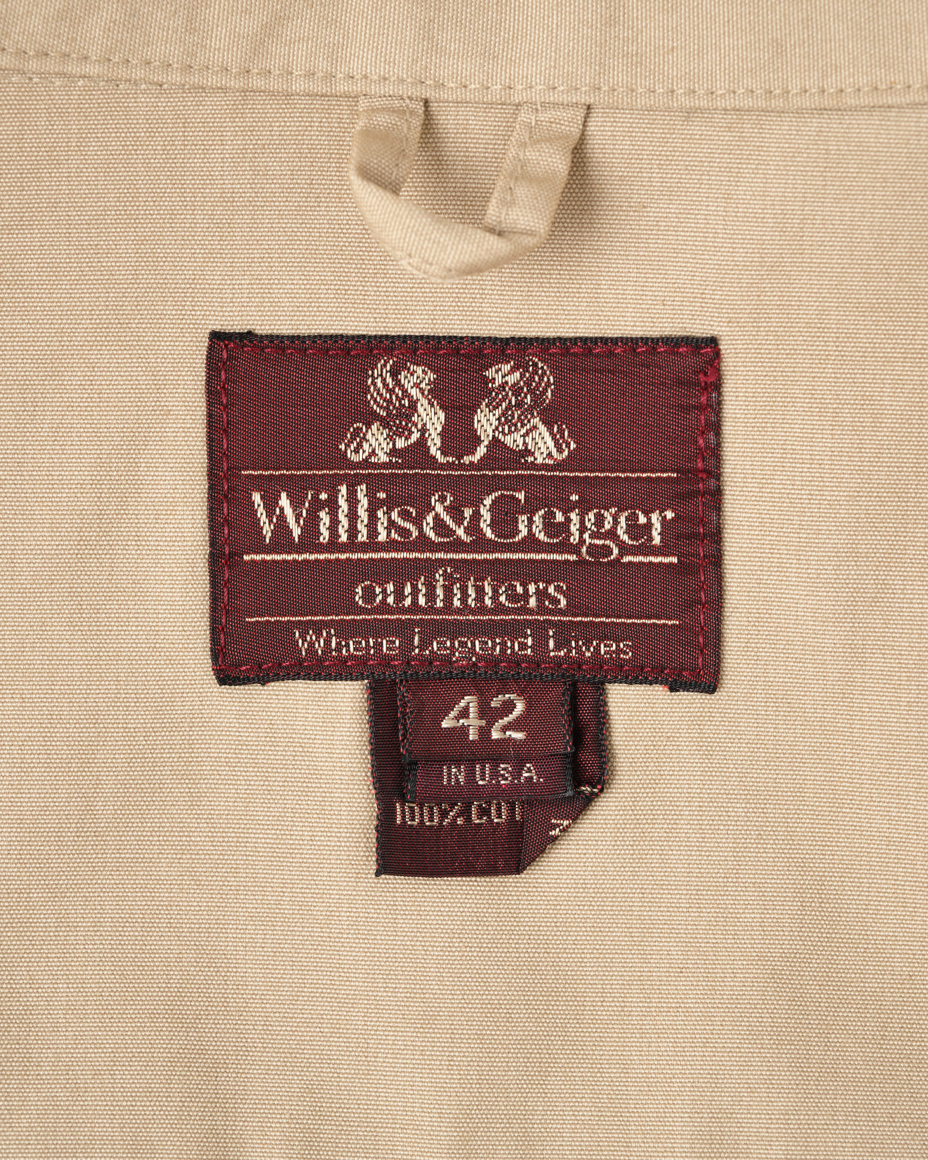 【~80's】Vintage Willis&Geiger Bush Poplin Safari Jacket Size.42 "Made in U.S.A."