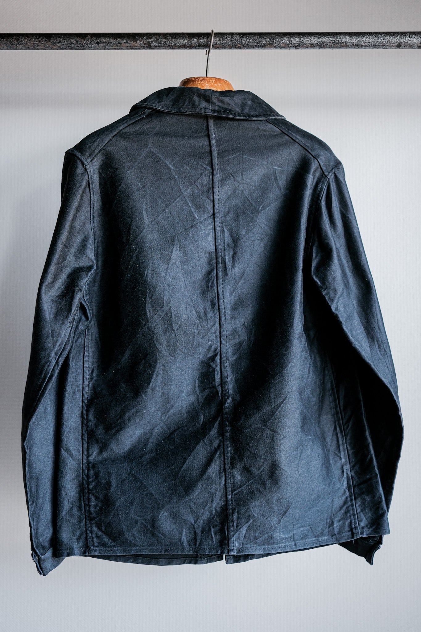 ［~30's］French Vintage Black Moleskin Work Jacket "6 Buttons"